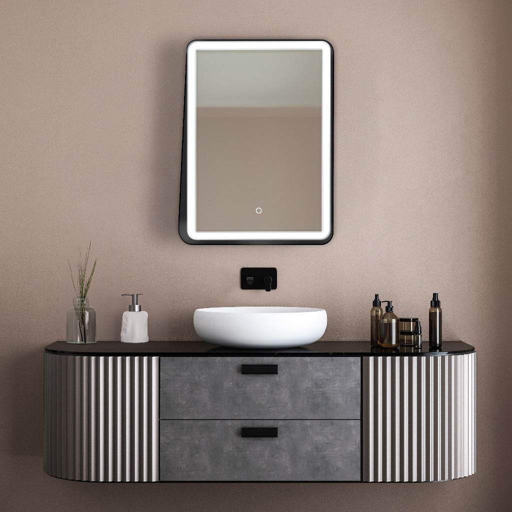 Zara 24"W x 32"H LED Lighted Mirror with Integrated Shelf - Dreamwerks