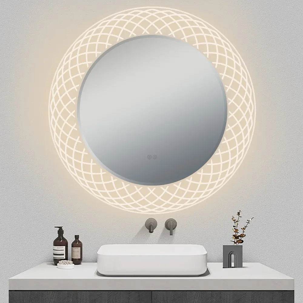 Liza Round LED Lighted Mirror with Dimmer & Defogger - Available in 2 Sizes - Dreamwerks
