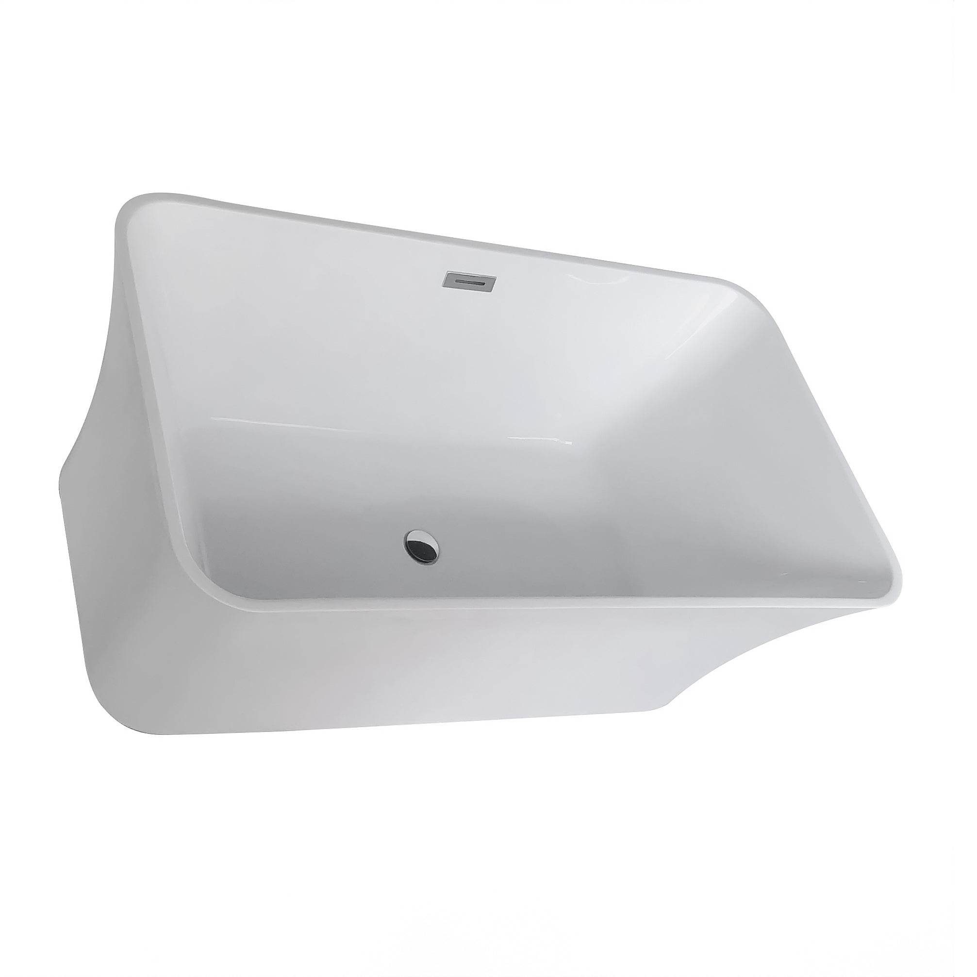 Dreamwerks 80 Gallon White Acrylic Rectangular Tub – Fiberglass Bathtub for Modern Baths