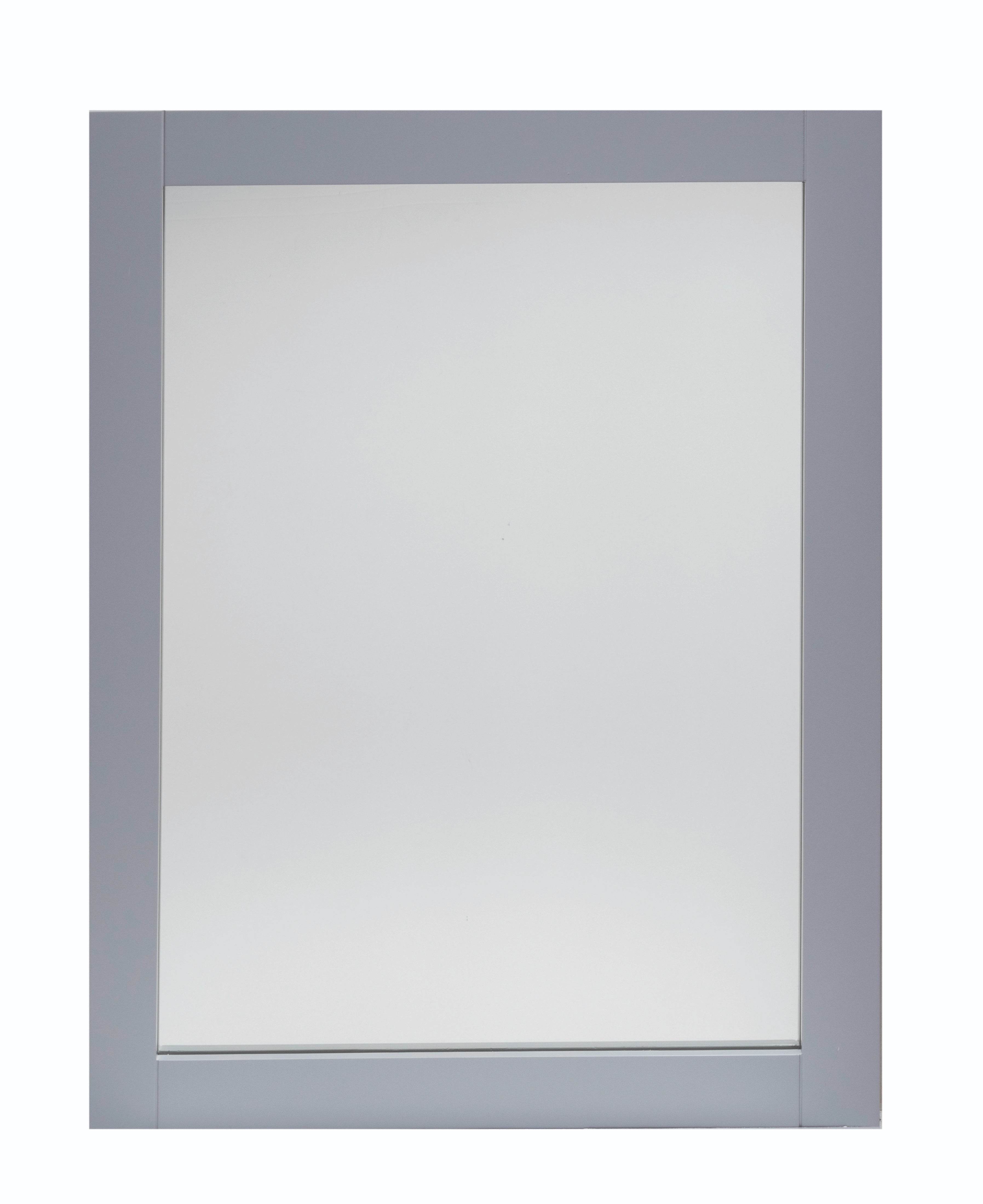 Maison 24 inch solid wood contemporary vanity mirror with beveled glass - Grey