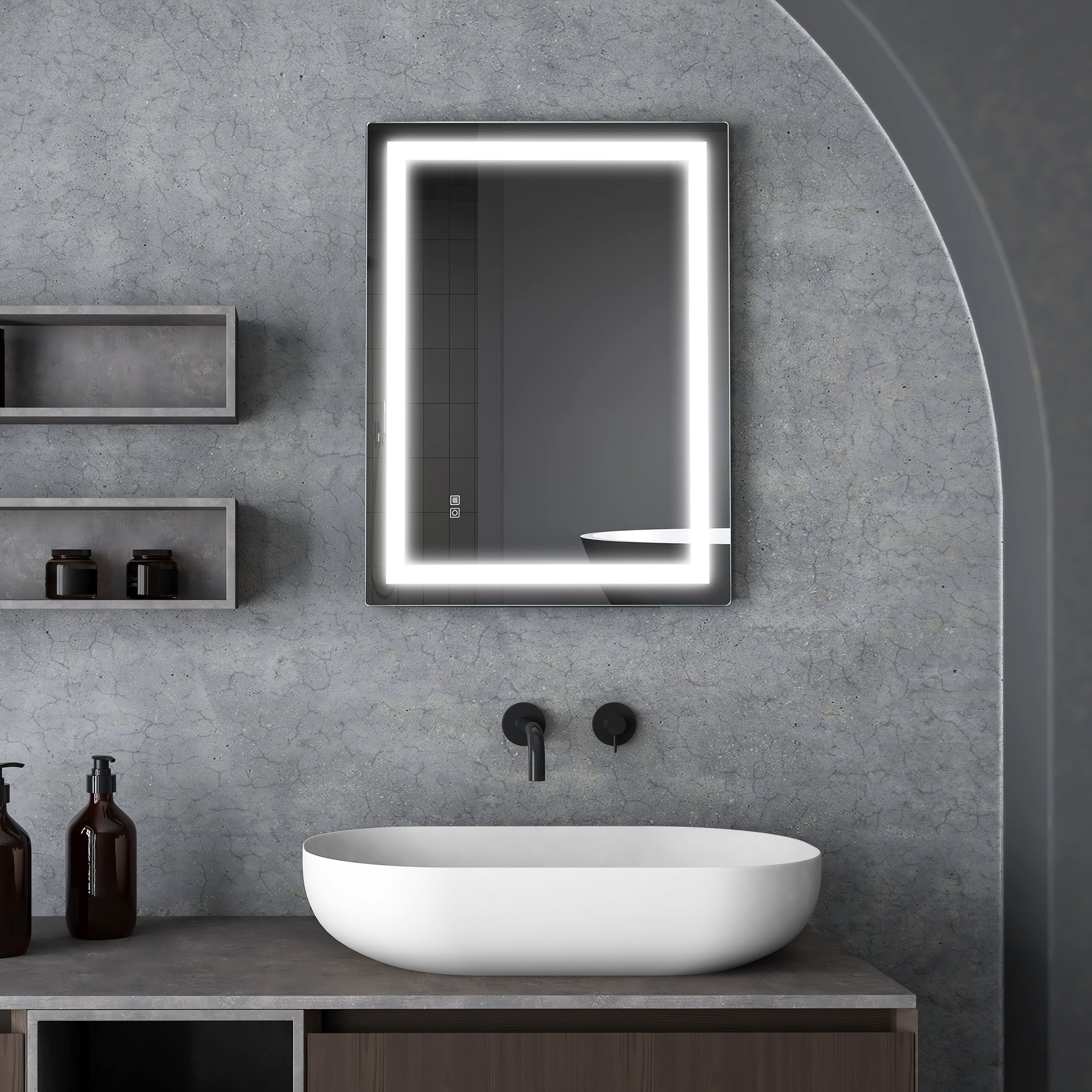 Mariana Rectangular LED Bathroom Mirror with Dimmer & Defogger - Available in 2 Sizes - Dreamwerks