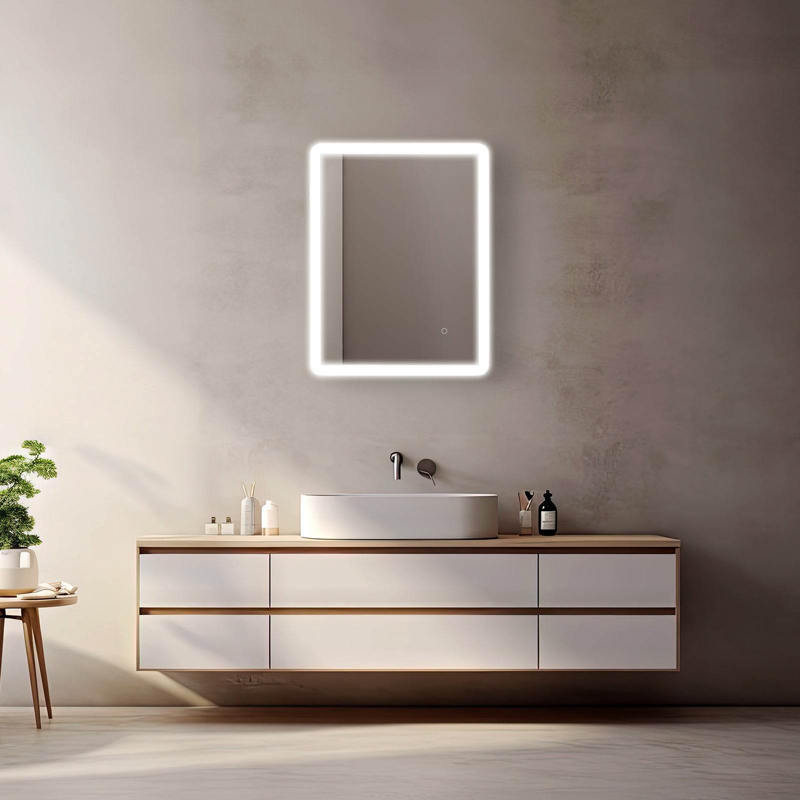 Pilsen LED Mirror with Integrated Dimmer and Defogger - Available in 4 Sizes - Dreamwerks