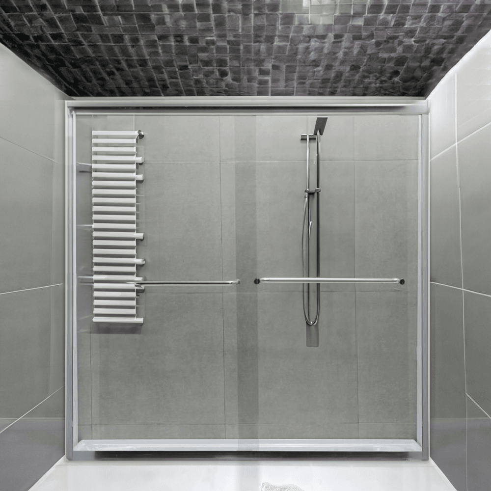 Dreamwerks 60 in. W x 60 in. H Semi-Framed Bypass Shower Door in Polished Chrome