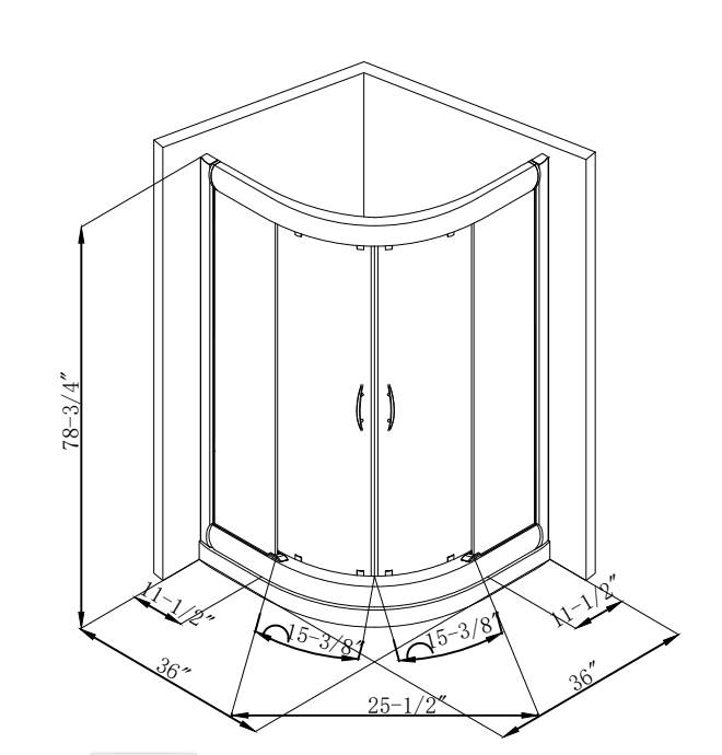 Dreamwerks 36 in. W x 79 in. H Framed Sliding Shower Enclosure - Available in Clear or Frosted Glass