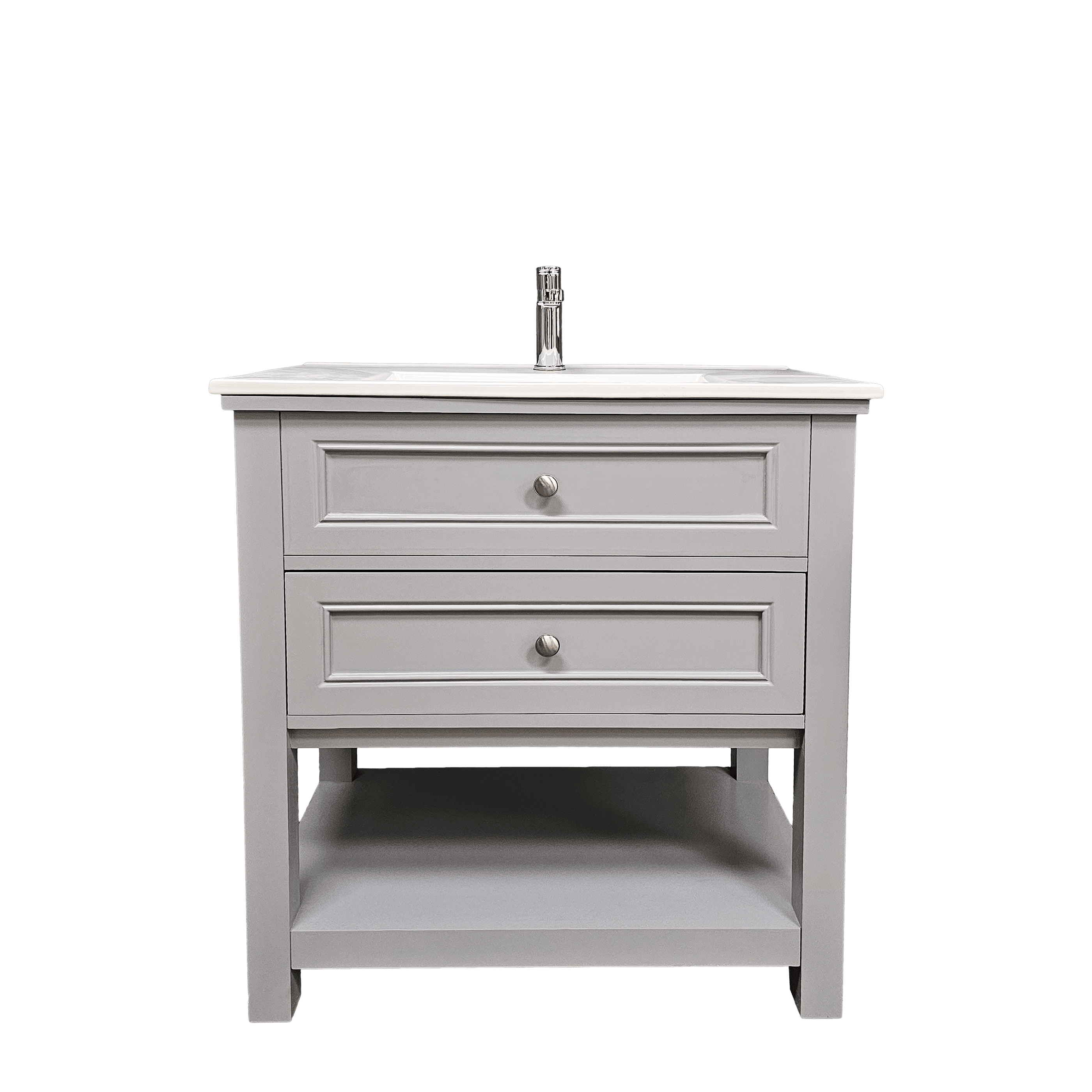 Sienna 30" W x 22" D x 33" H Vanity In Gray With Ceramic Vanity Top - Dreamwerks