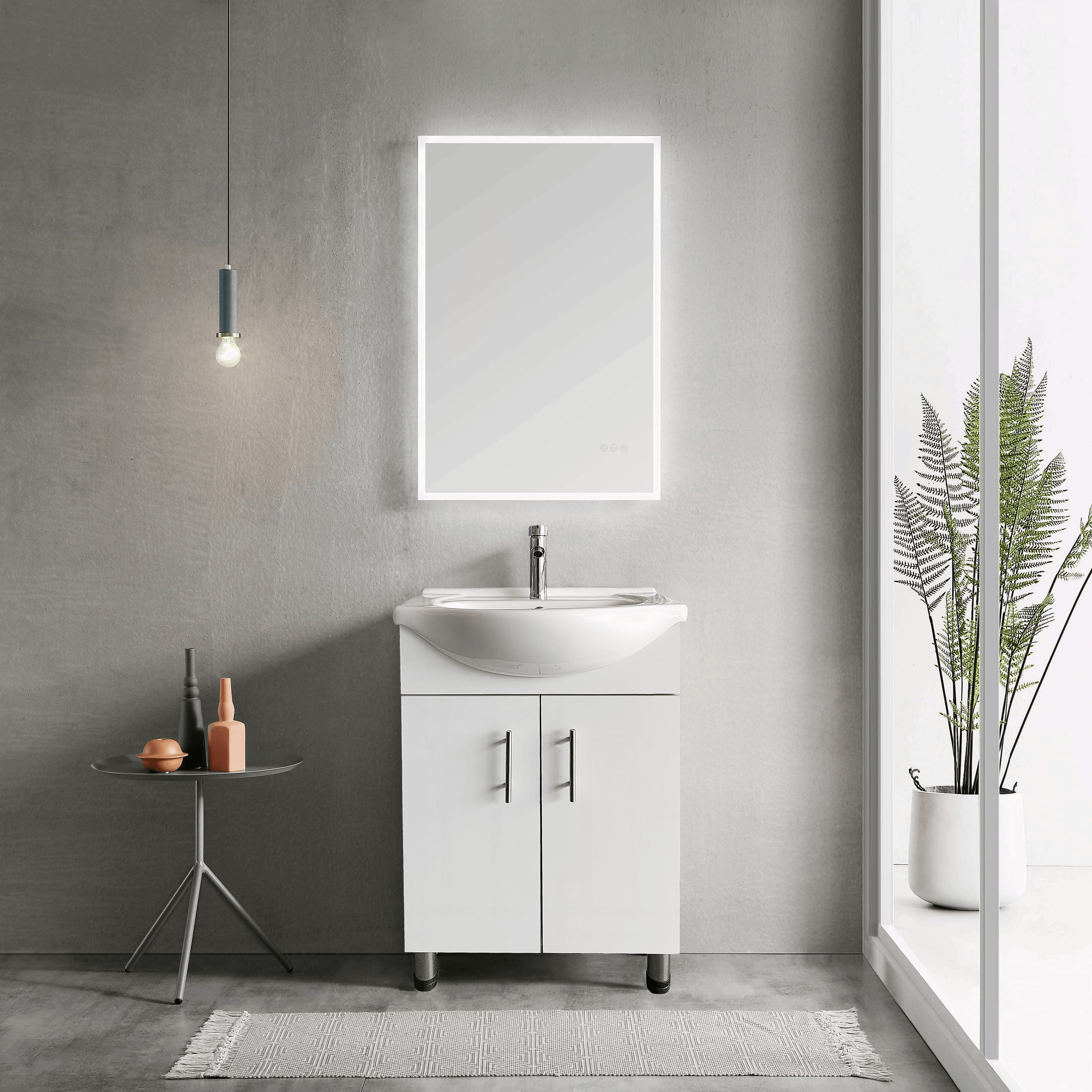 Lilly 24" W x 18" D x 34" H Euro-Style Vanity in White with Ceramic Vanity Top - Dreamwerks