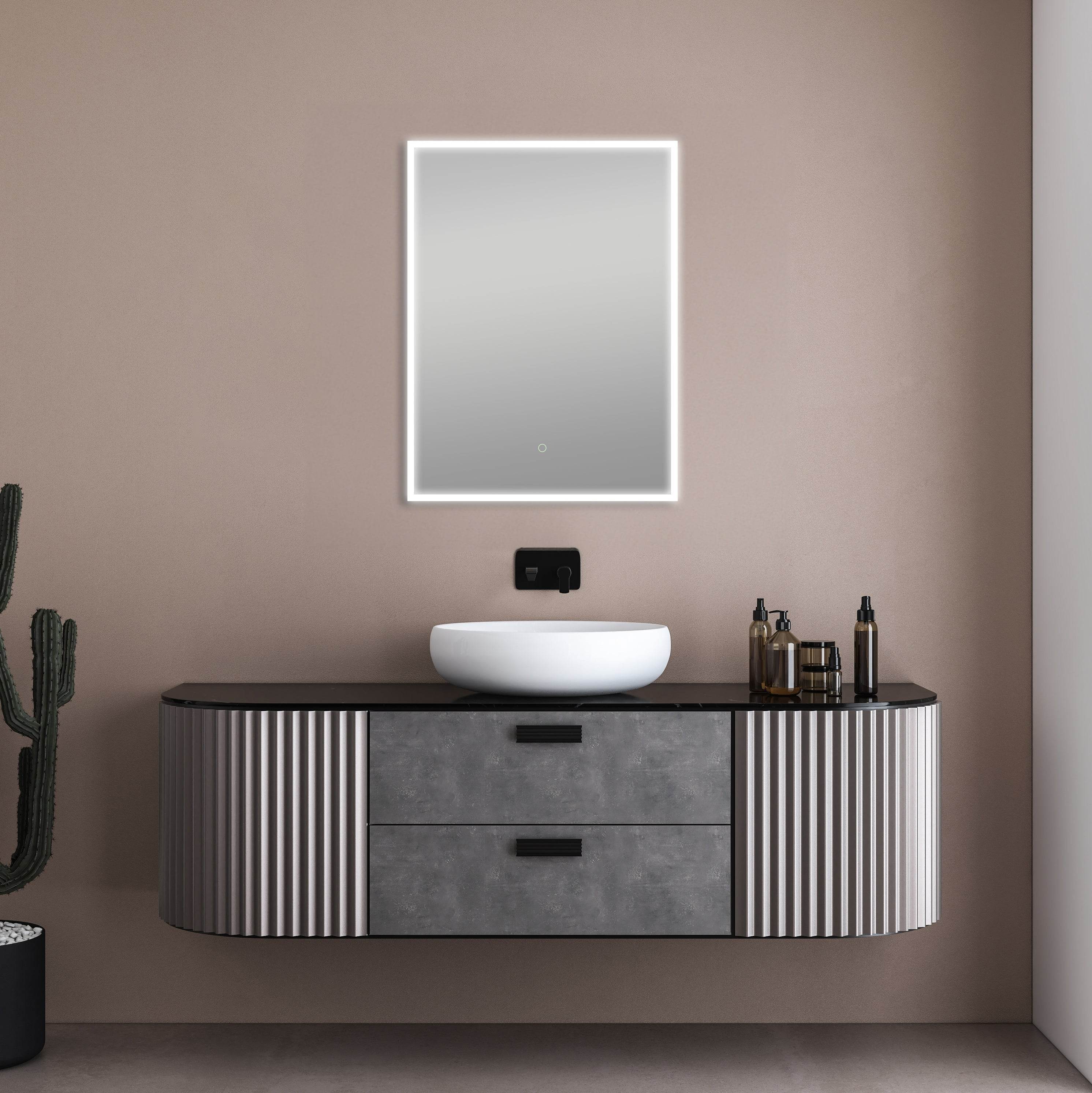 Camila Frameless LED Mirror with Defogger and Integrated Touch Switch - Available in 4 Sizes - Dreamwerks