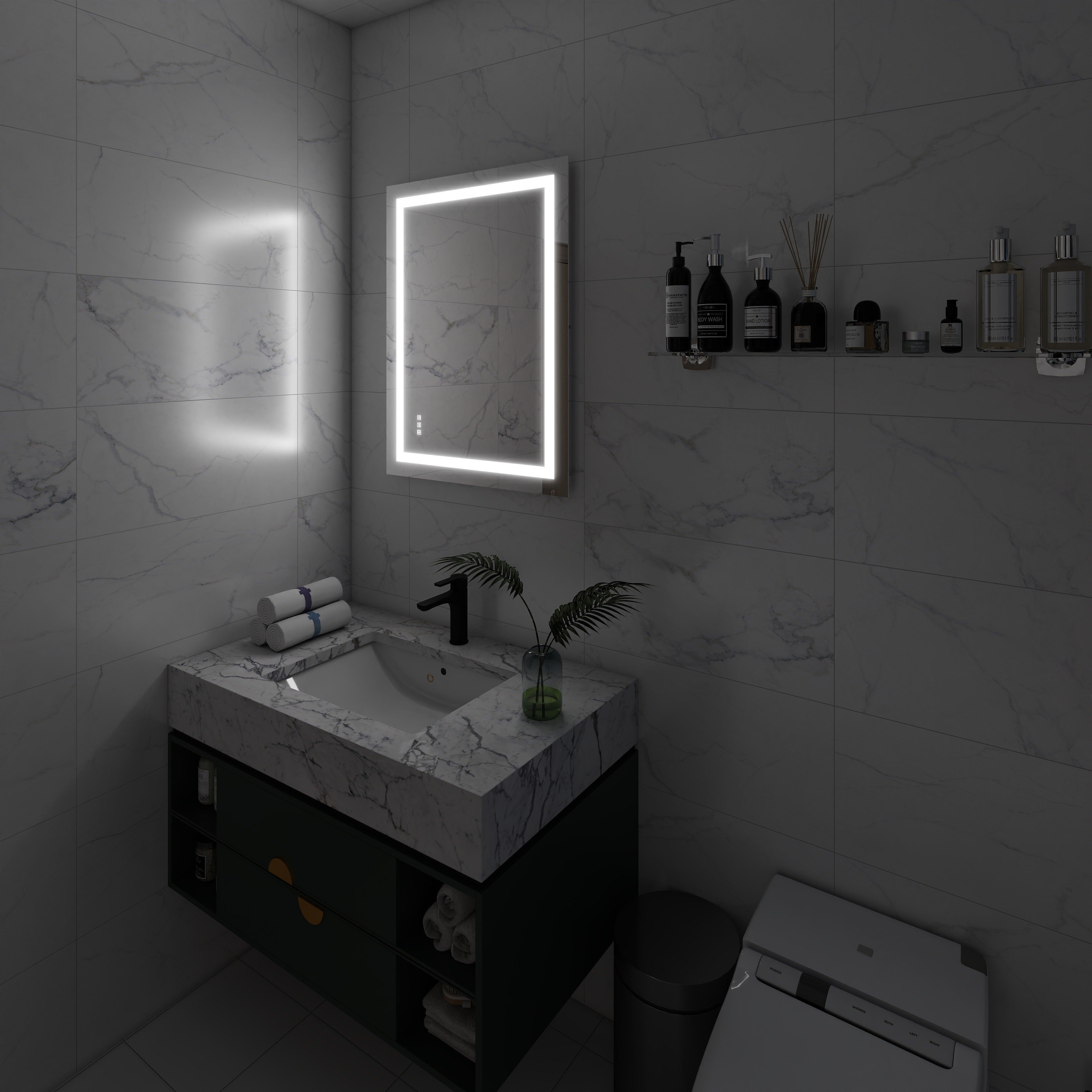 Mariana Rectangular LED Bathroom Mirror with Dimmer & Defogger - Available in 2 Sizes