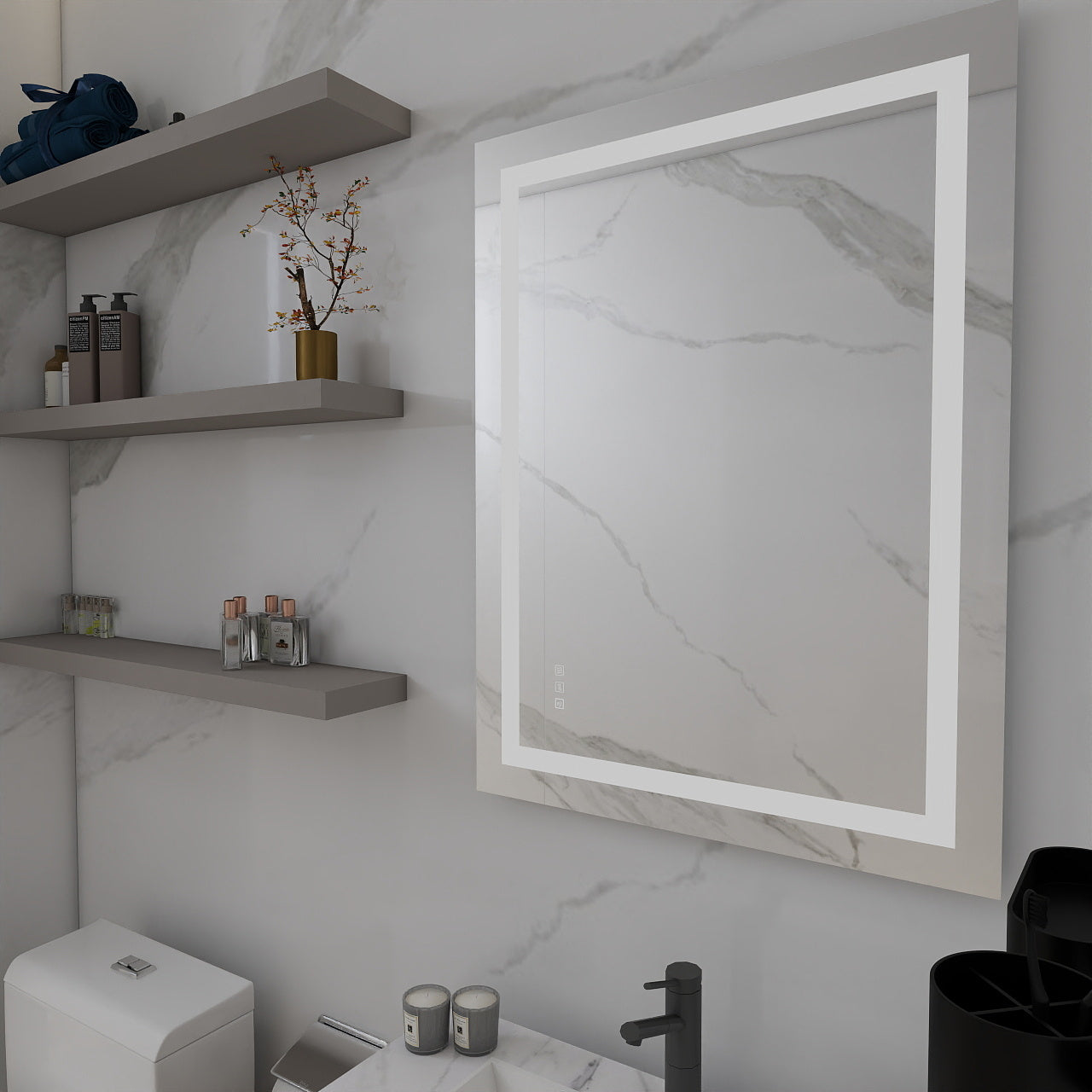 Mariana Rectangular LED Bathroom Mirror with Dimmer & Defogger - Available in 2 Sizes