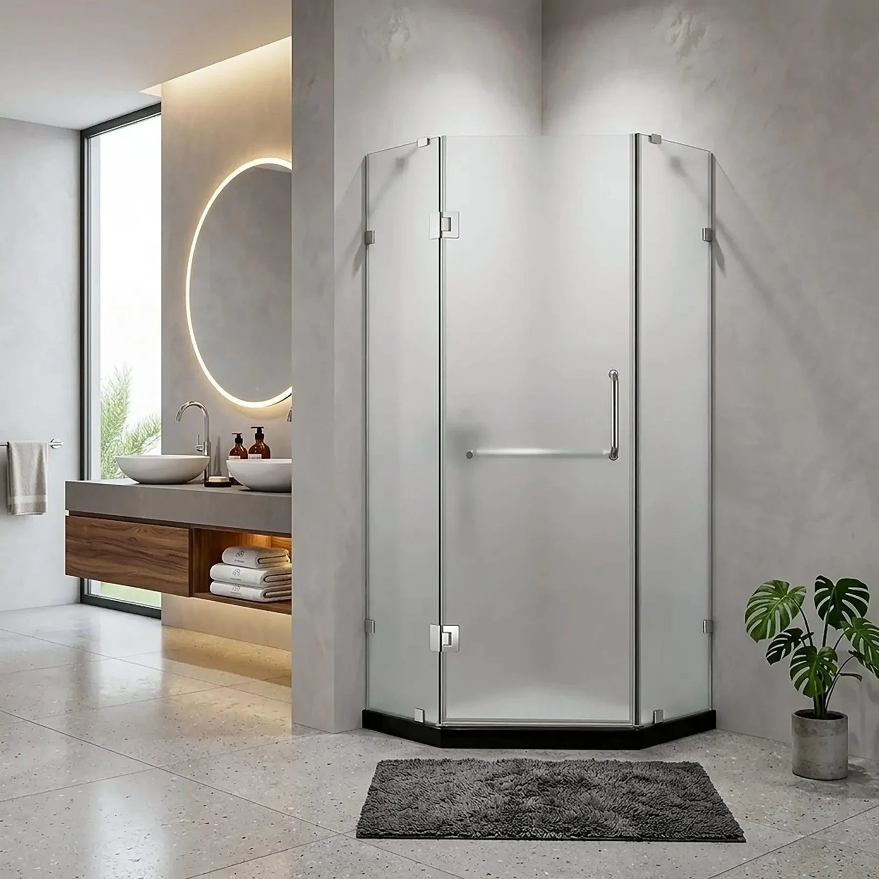 W*ヨンドゥ Shop Dreamwerks Frameless Neo Angle Shower Door