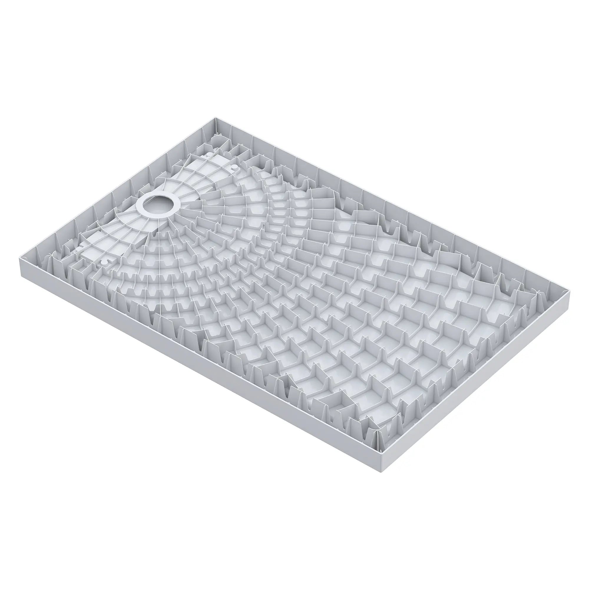 Gray bottom base with a circular hole on a white background