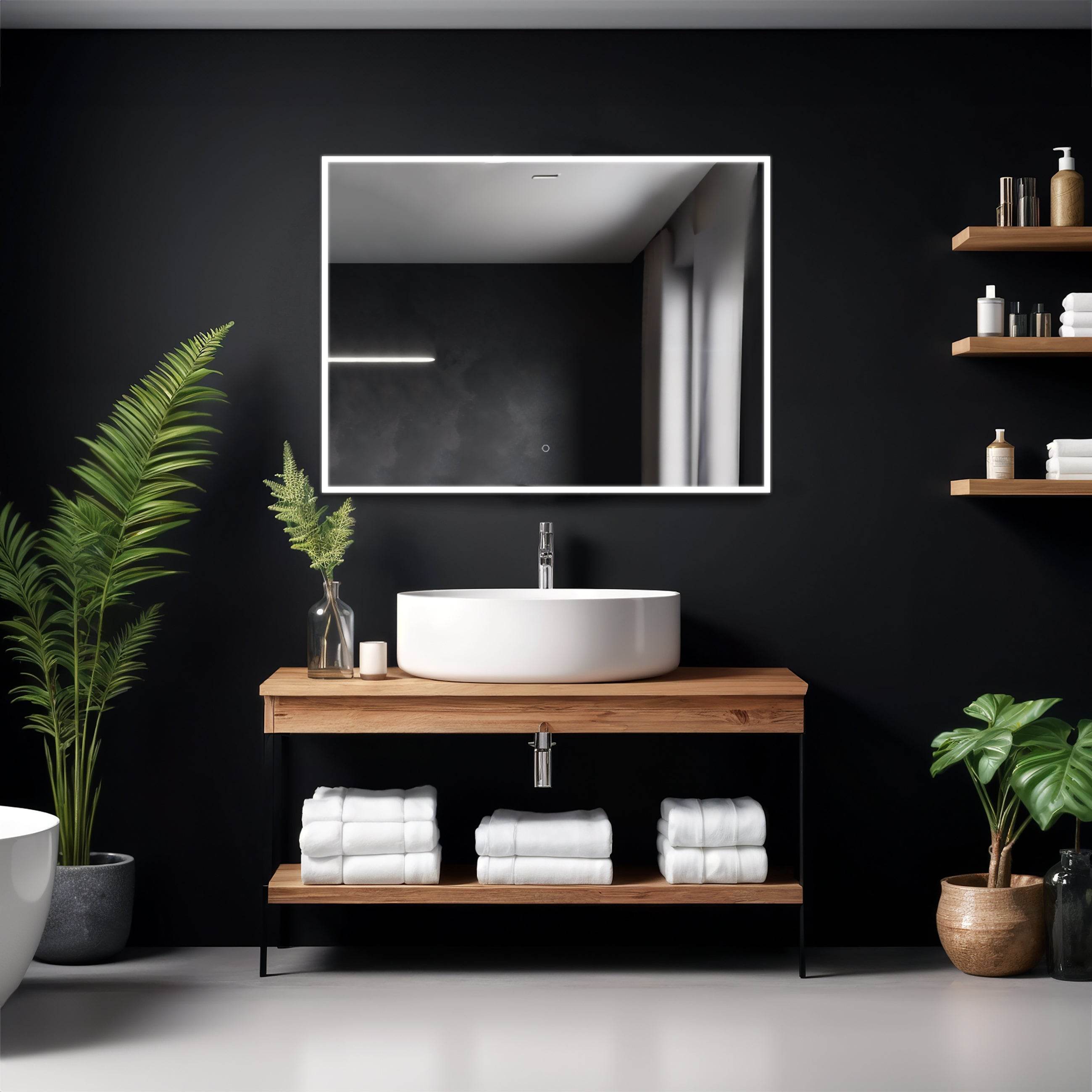 Camila Frameless LED Mirror with Defogger and Integrated Touch Switch - Available in 4 Sizes - Dreamwerks