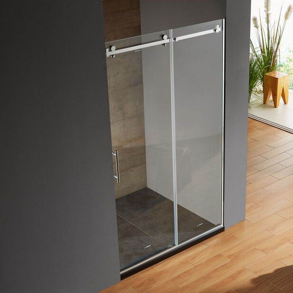 60 in. W x 79 in. H Bypass Semi-Frameless Corner Shower Door with Clear Glass