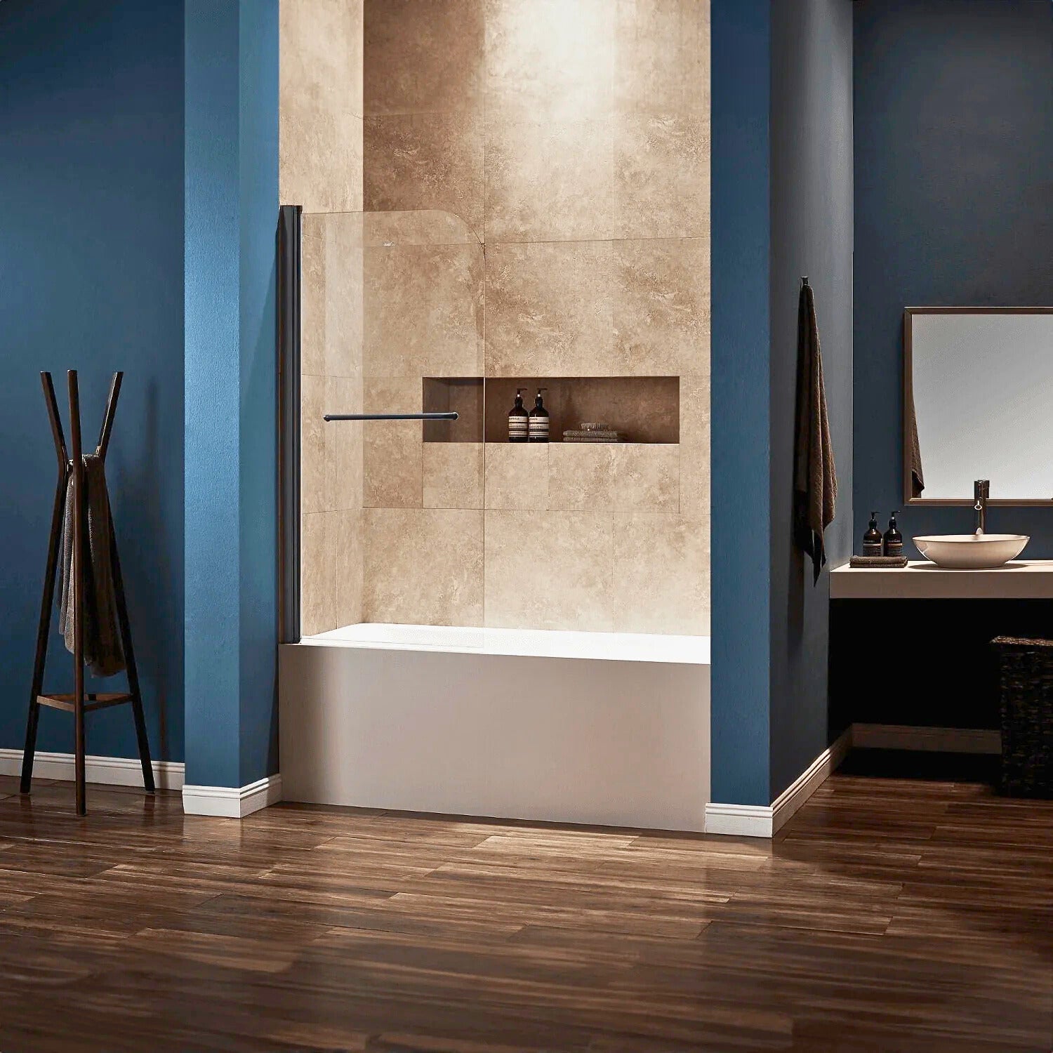 Frameless premium tempered glass bathtub doors for modern bathrooms