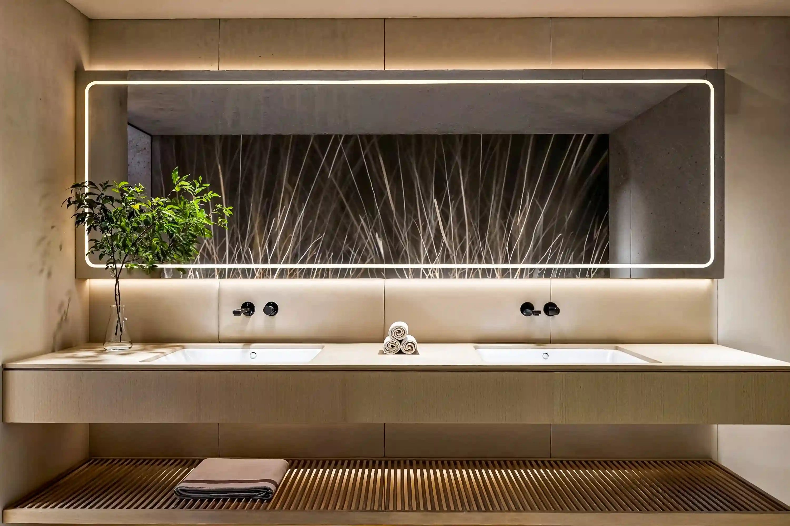 Dreamwerks LED medicine cabinet with mirror and lights for modern bathroom storage