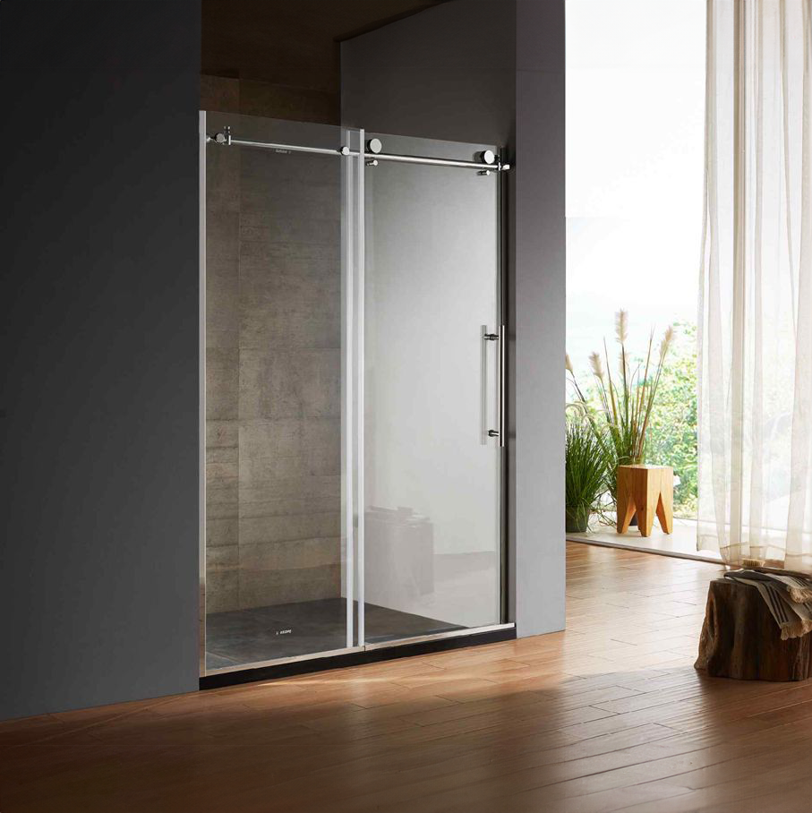60 in. W x 79 in. H Bypass Semi-Frameless Corner Shower Door with Clear Glass