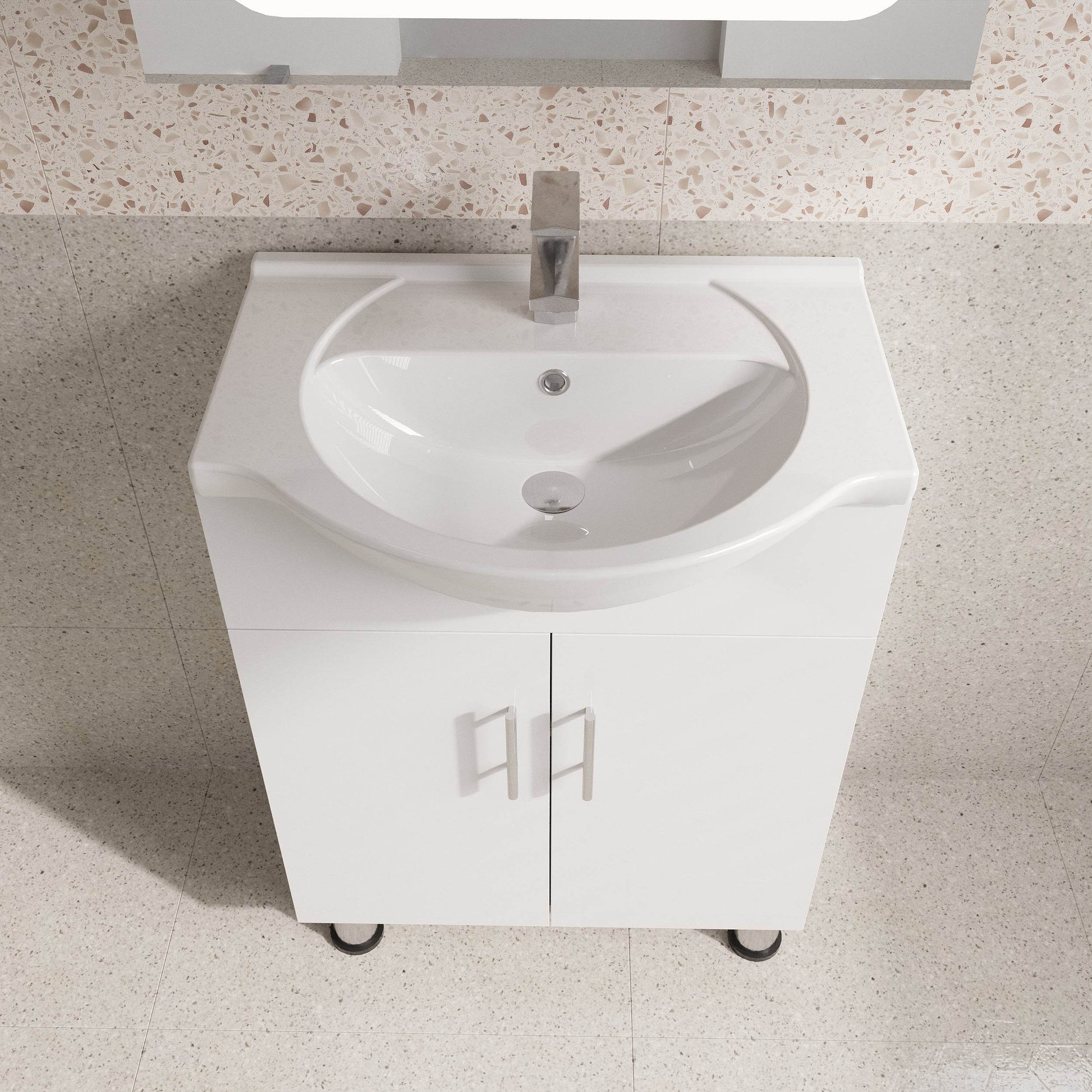 Lilly 24" W x 18" D x 34" H Euro-Style Vanity in White with Ceramic Vanity Top - Dreamwerks