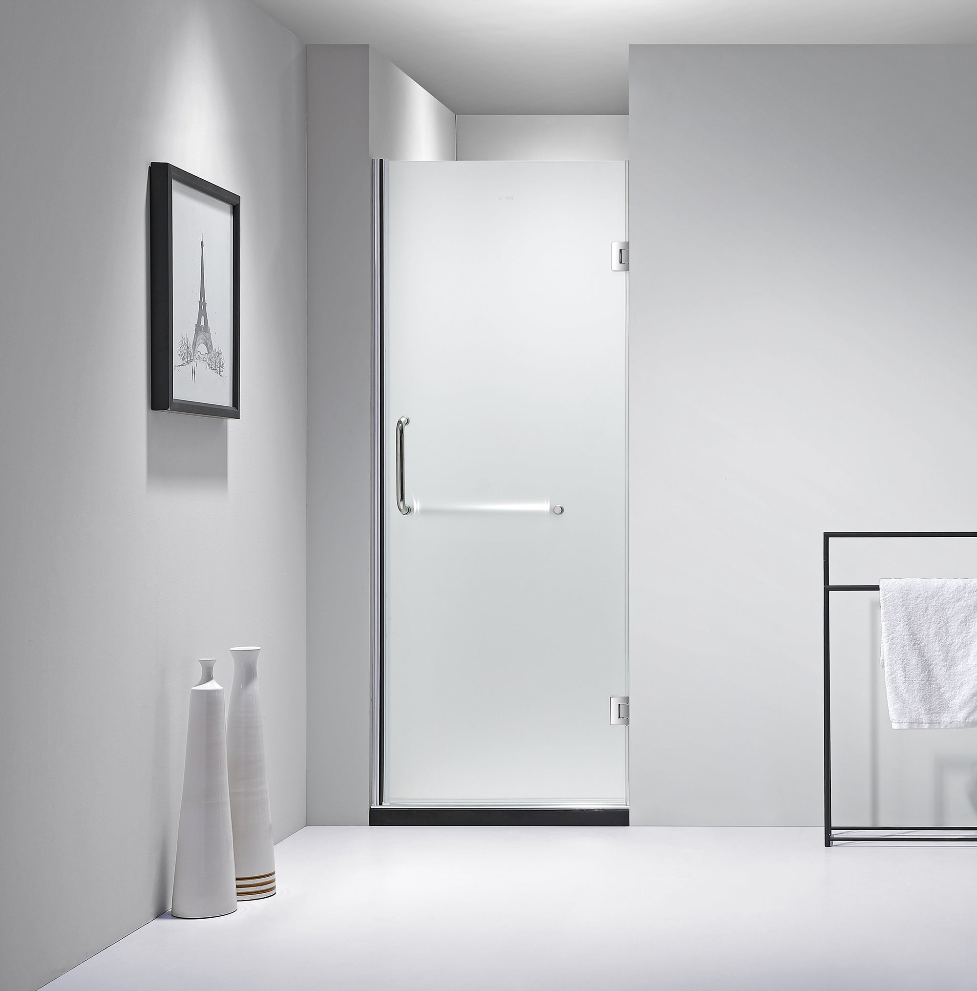 Dreamwerks 30"W x 79"H Frameless Hinged Shower Door - Available in Clear & Frosted Glass