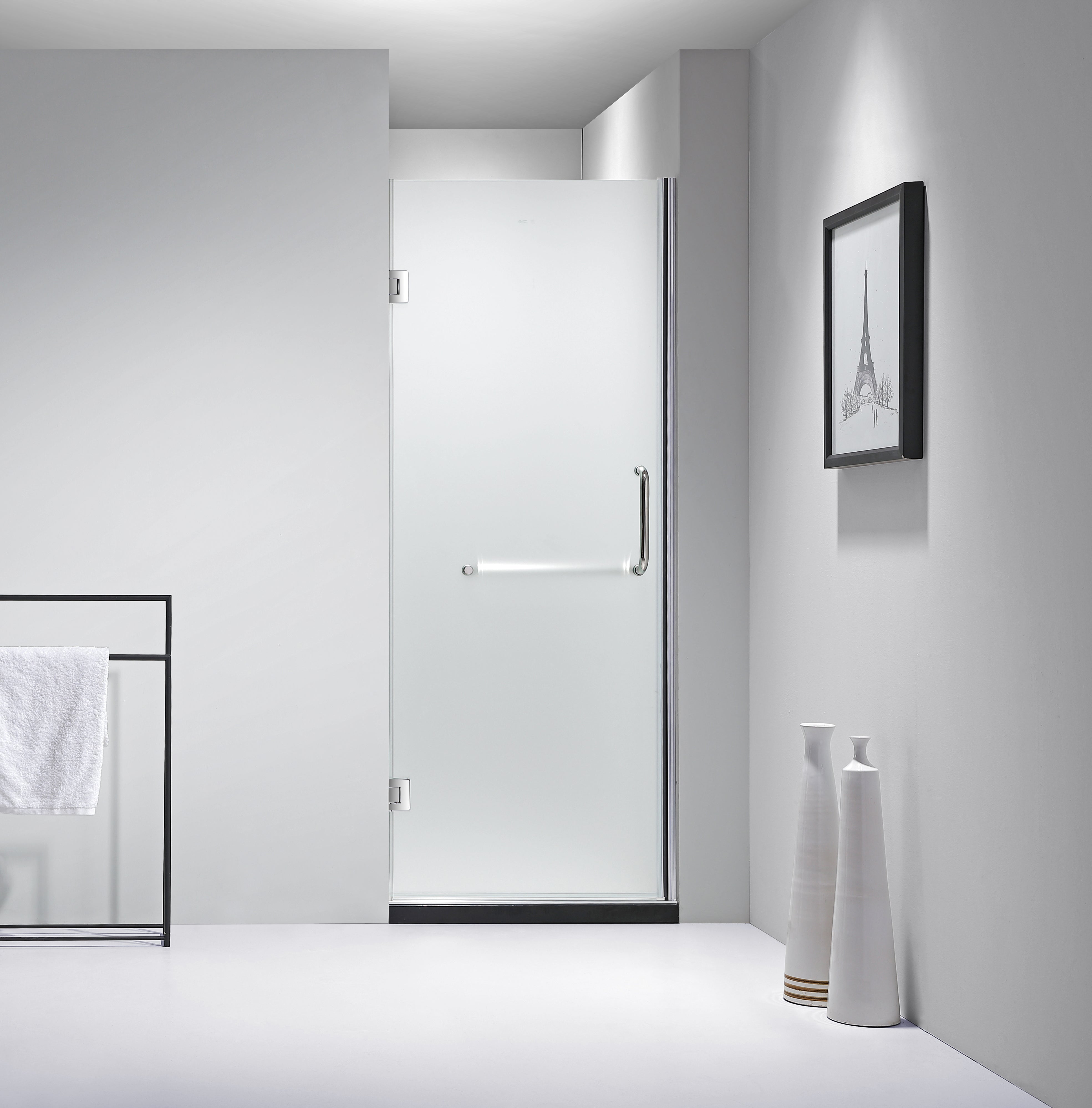 Dreamwerks 30"W x 79"H Frameless Hinged Shower Door - Available in Clear & Frosted Glass - Dreamwerks