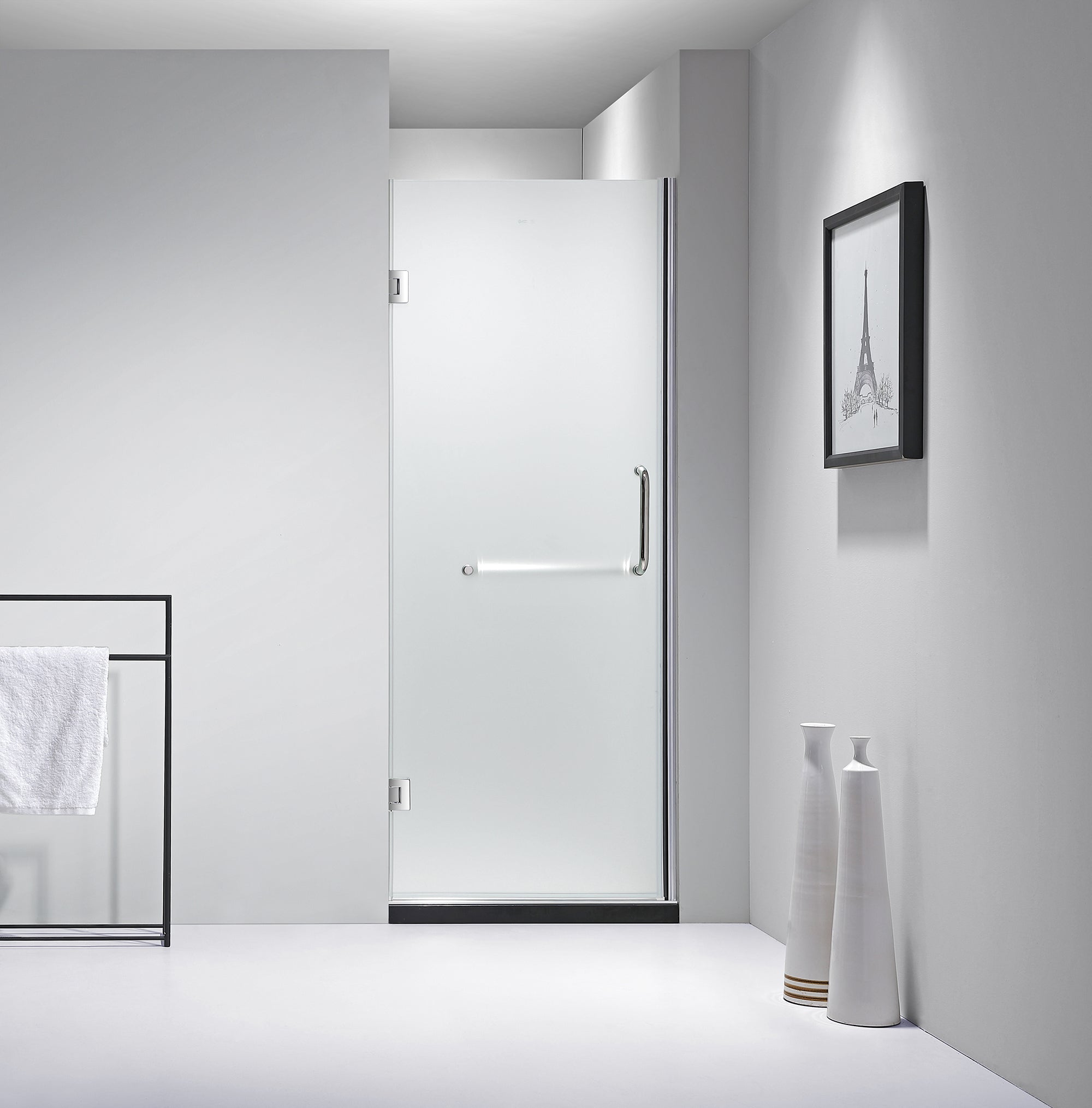 Dreamwerks 30"W x 79"H Frameless Hinged Shower Door - Available in Clear & Frosted Glass