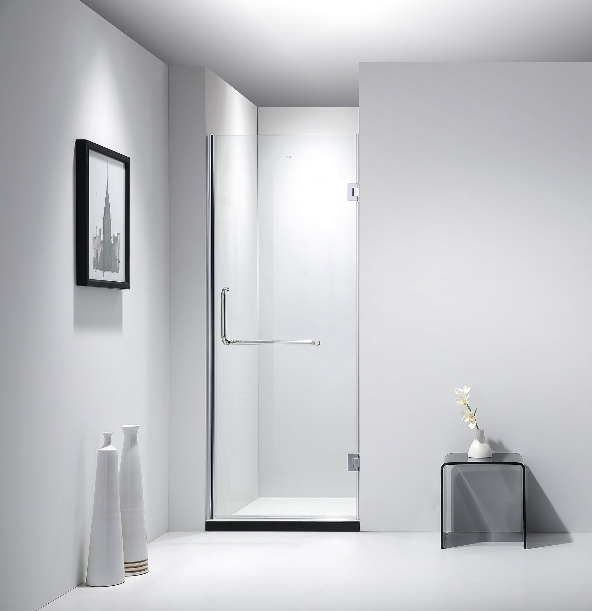 Dreamwerks 30"W x 79"H Frameless Hinged Shower Door - Available in Clear & Frosted Glass