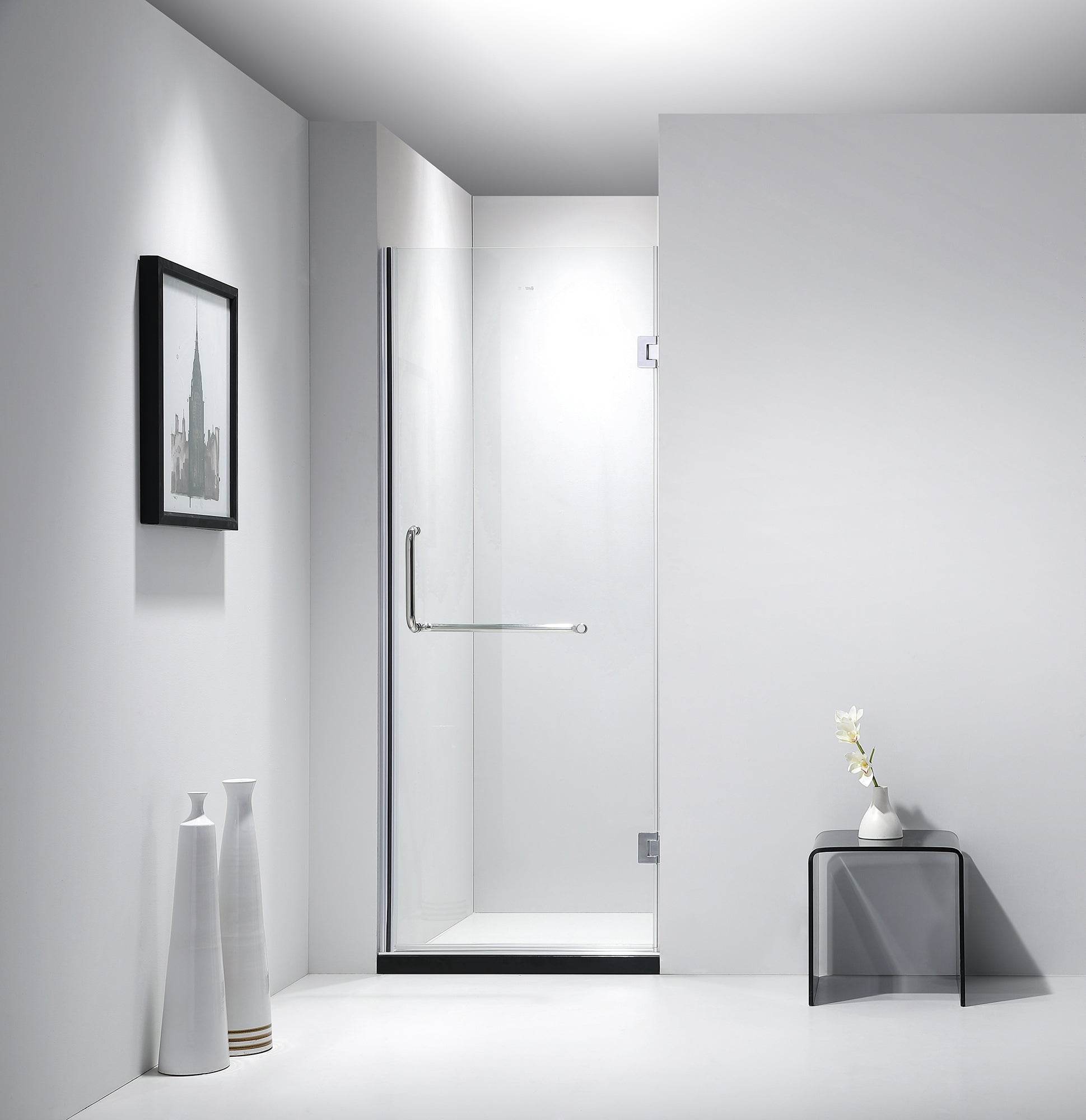 Dreamwerks Frameless Hinged Shower Door – Clear or Frosted, Easy Clean & Luxury Finish