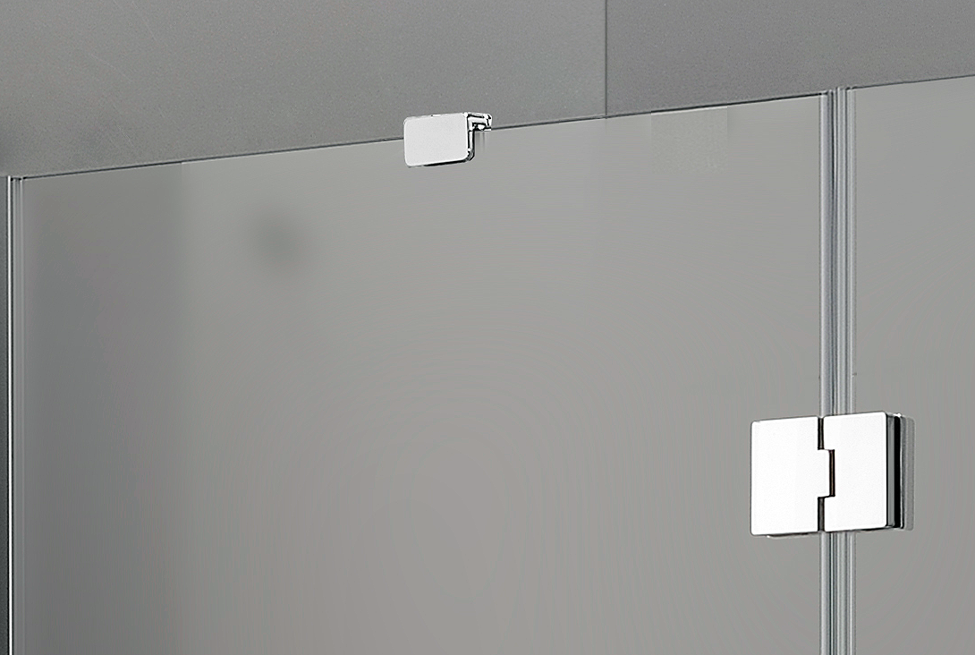 Dreamwerks 47"W x 79"H Frameless 3-Piece Corner Pivot Shower Enclosure with Chrome Hardware