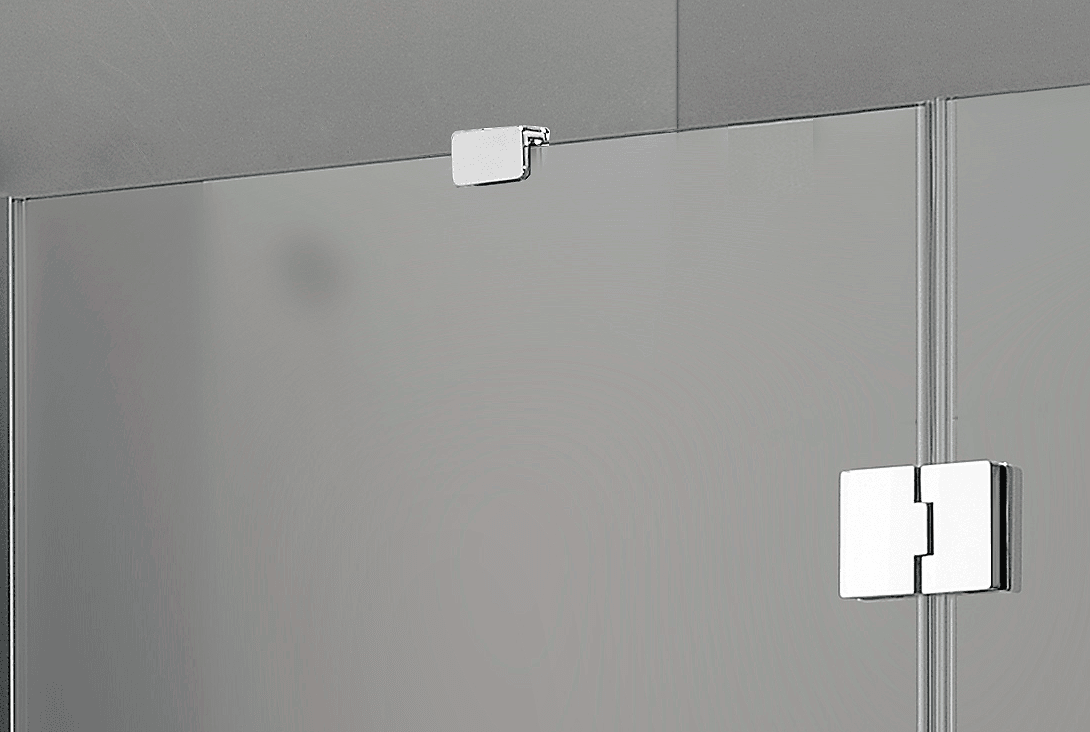 47 in. frameless 3-piece corner pivot shower enclosure with chrome hardware – modern bathroom fixture