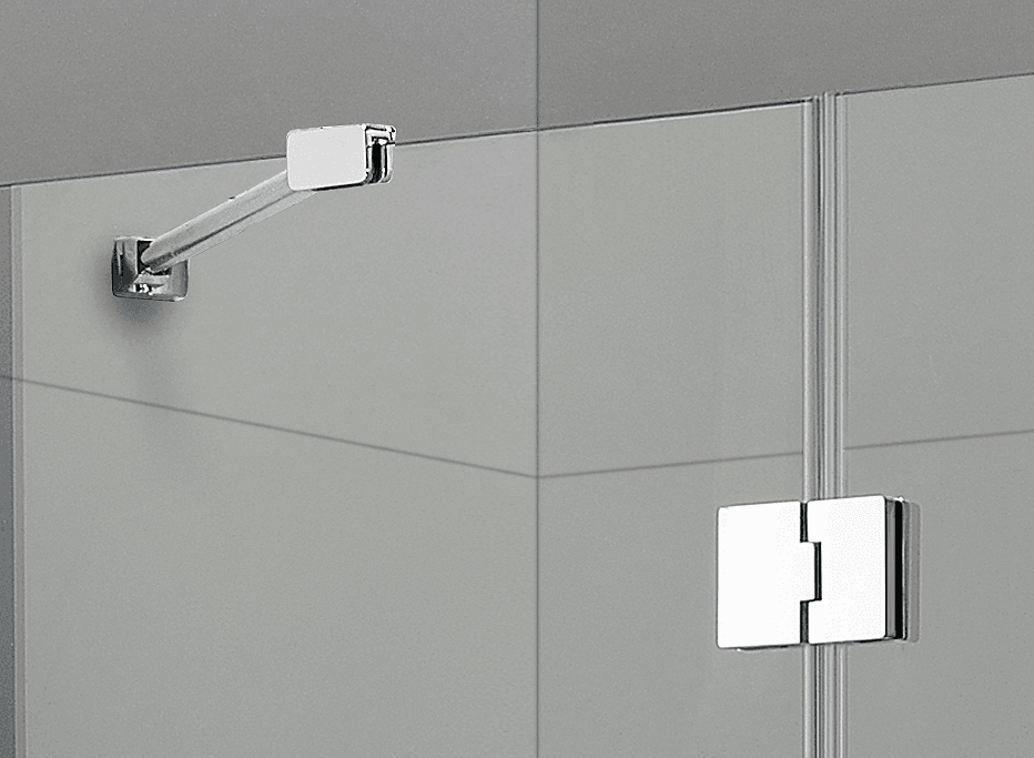 47 in. frameless 3-piece corner pivot shower enclosure with chrome hardware – modern bathroom fixture
