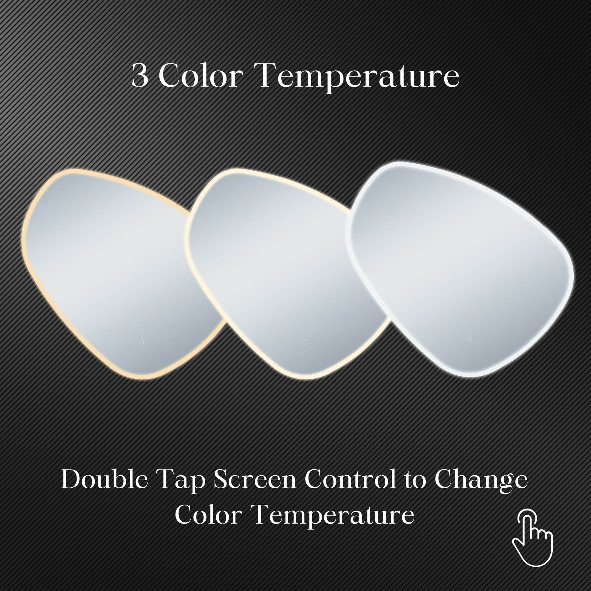 Eva Irregular Shaped LED Lighted Mirror with Dimmer & Defogger - Available in 2 Sizes - Dreamwerks