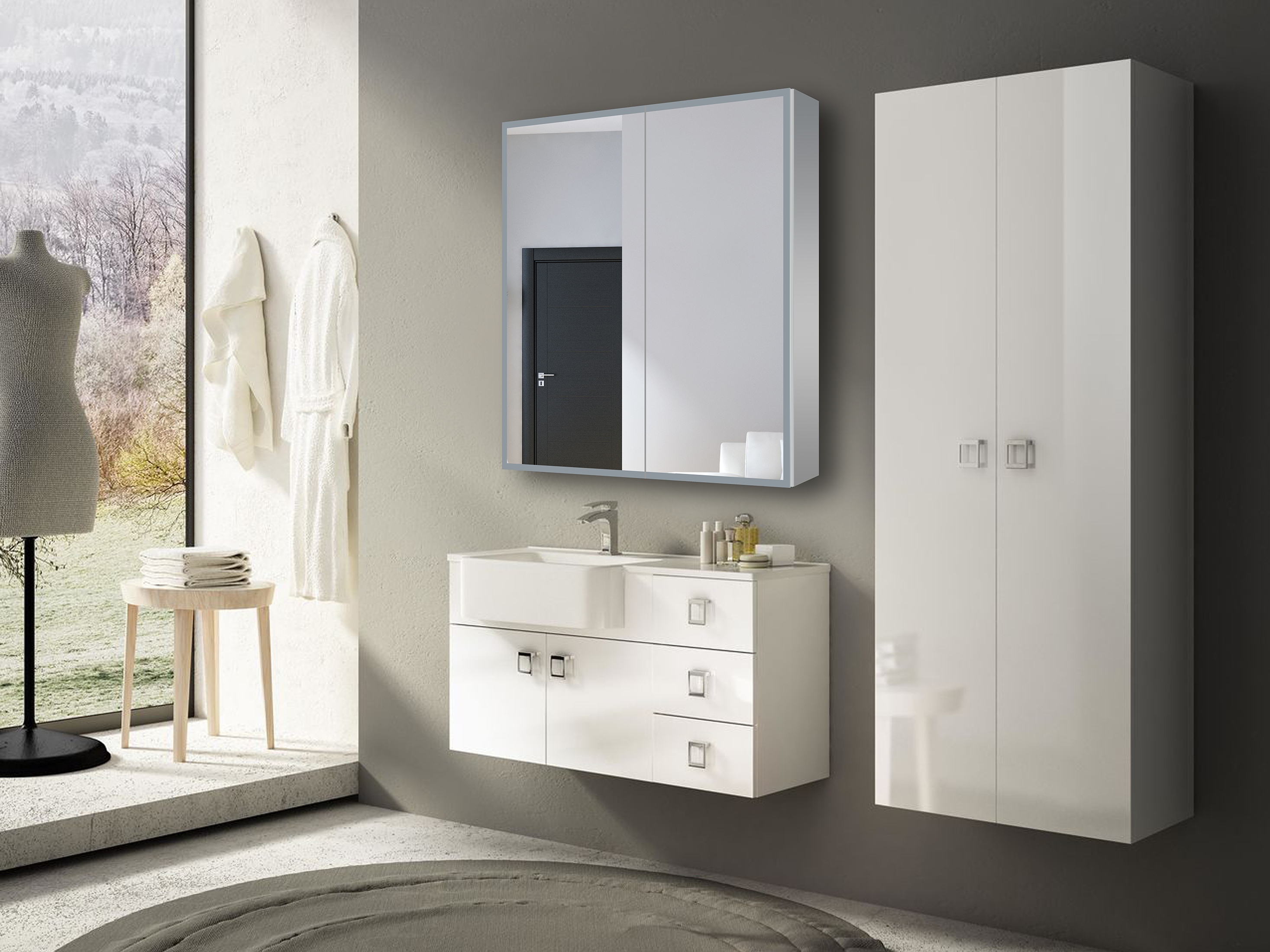 Dhalia LED Bathroom Medicine Cabinet with Defogger and Internal 3X Makeup Mirror - Available in 5 Sizes