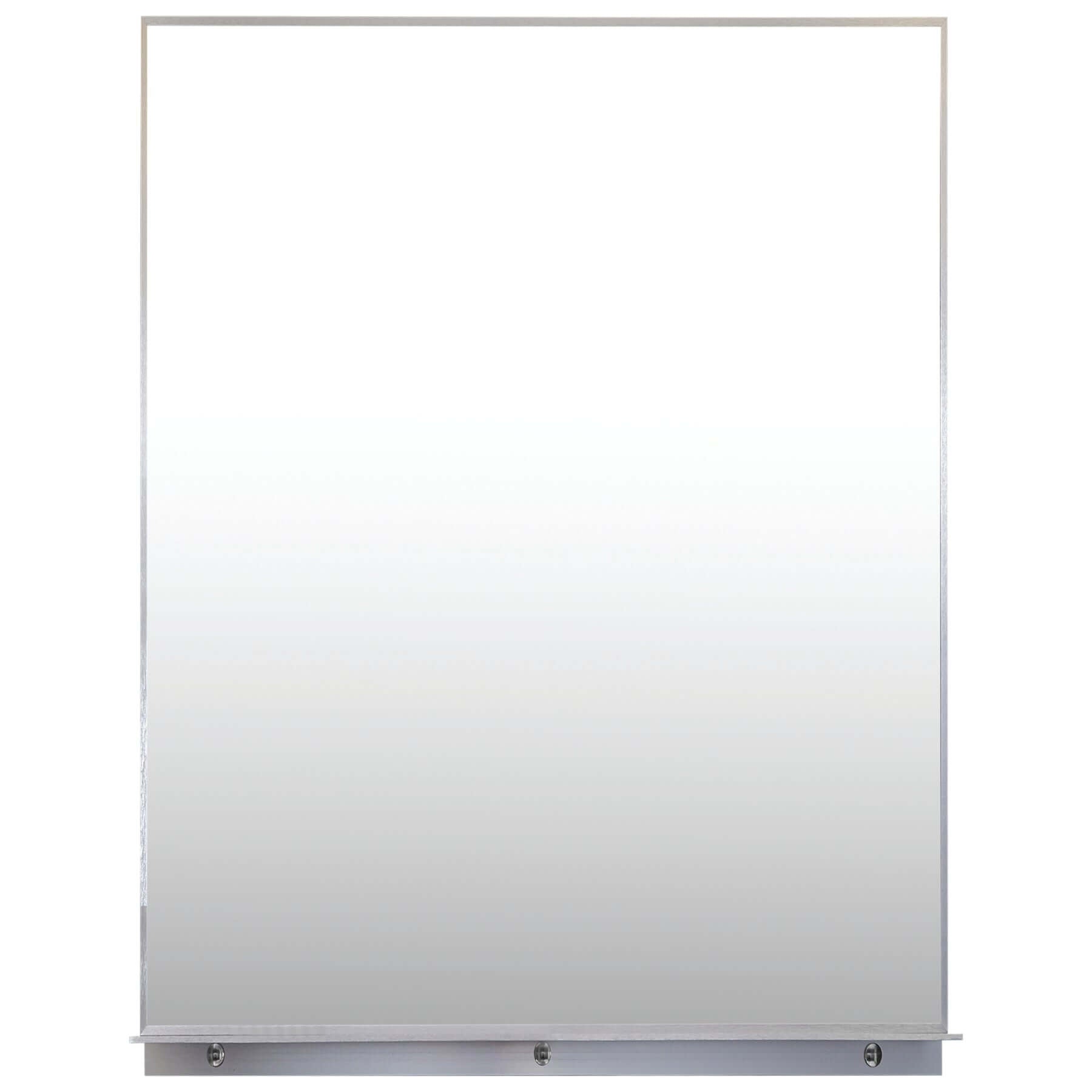 Lexi 24"W x 32"H Rectangular Framed Mirror with Integrated Shelf in Brushed Nickel - Dreamwerks