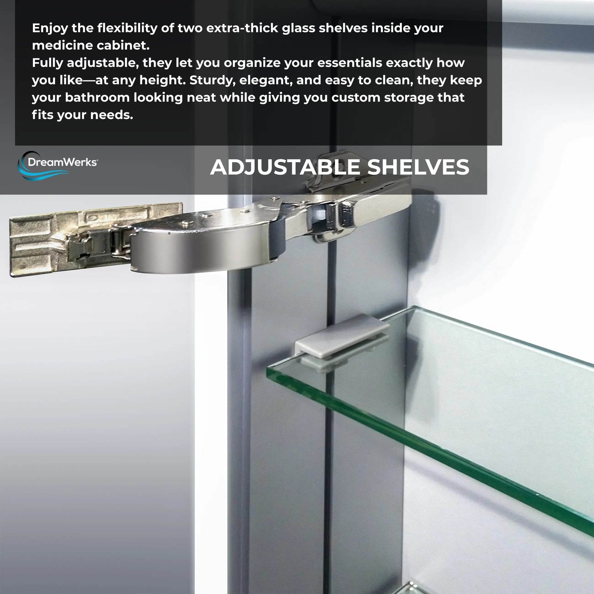 Dhalia LED Bathroom Medicine Cabinet with Defogger and Internal 3X Makeup Mirror - Available in 6 Sizes - Dreamwerks