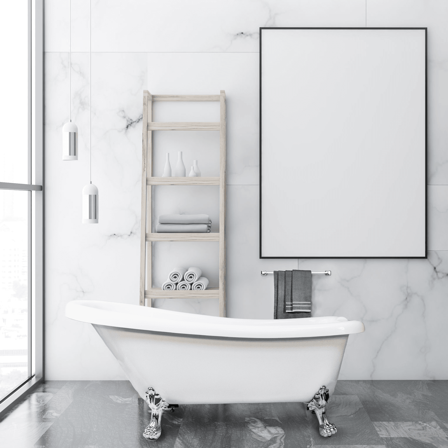 Dreamwerks deep soaking clawfoot bathtub, vintage style fiberglass freestanding clawfoot tub