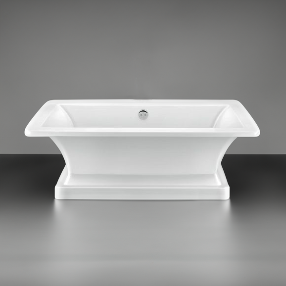 Dreamwerks 66.5" L Acrylic Pedestal Bathtub in White