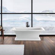 Dreamwerks pedestal bathtub, 66 inch freestanding acrylic pedestal tub, rectangular design