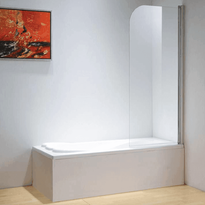 Dreamwerks 30 in. W x 59 in. H Clear Glass Frameless Pivot Tub Door in Chrome - Dreamwerks