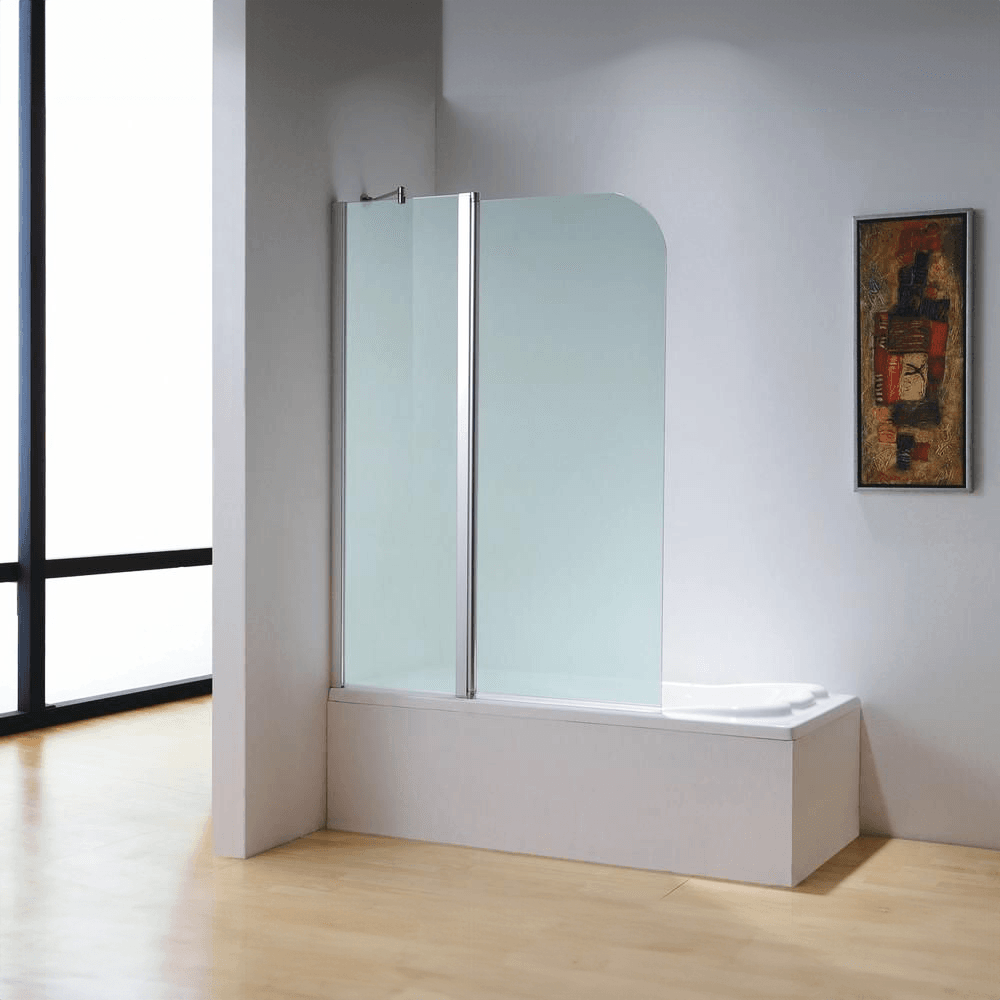 Dreamwerks 43"W x 59"H Frameless Pivot Tub Door in Chrome - Available in Clear or Frosted Glass