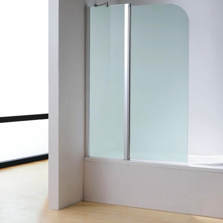 Dreamwerks 43 in. W x 59 in. H Frameless Pivot Tub Door in Chrome - Available in Clear or Frosted Glass