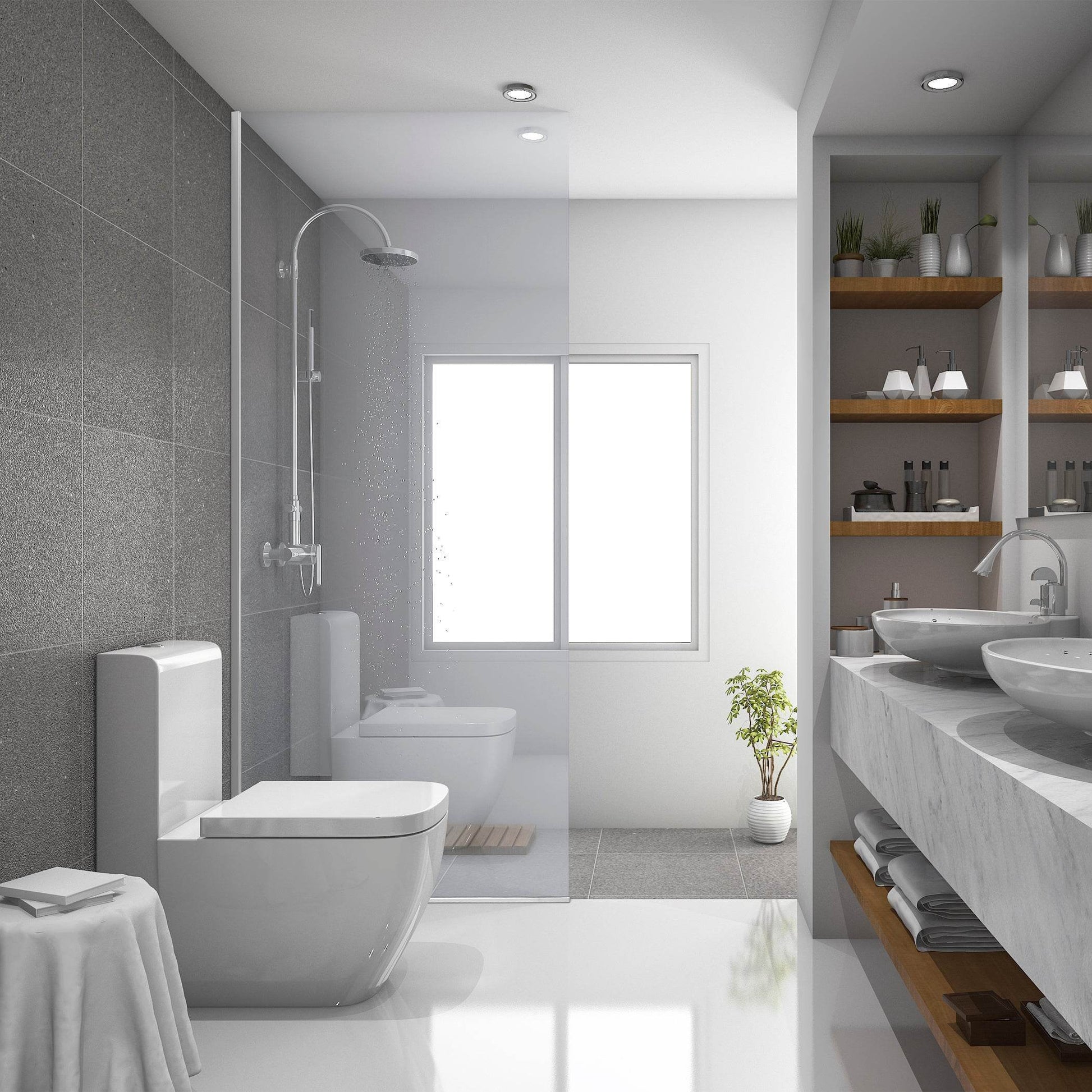 35.4 in. frameless fixed shower door in chrome with clear or frosted glass – elegant bathroom screen