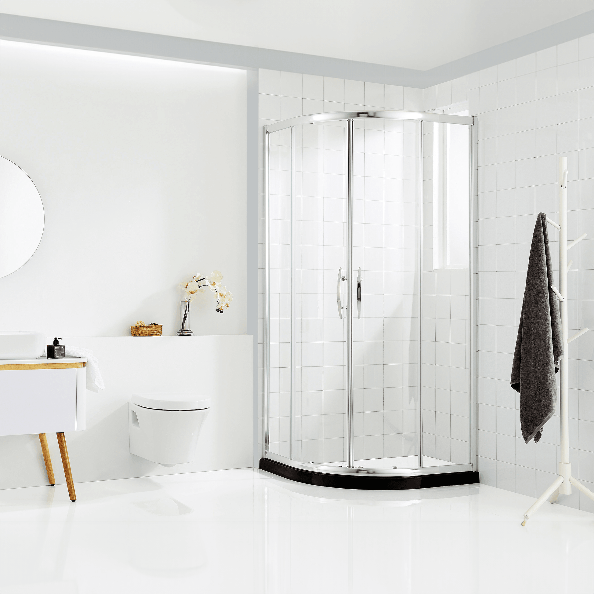 Dreamwerks 40" Sliding Shower Door – Clear or Frosted Glass, Watertight Luxury Enclosure