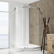 Dreamwerks 40"W x 79"H Frameless Shower Door Enclosure in Chrome Finish - Clear or Frosted Glass
