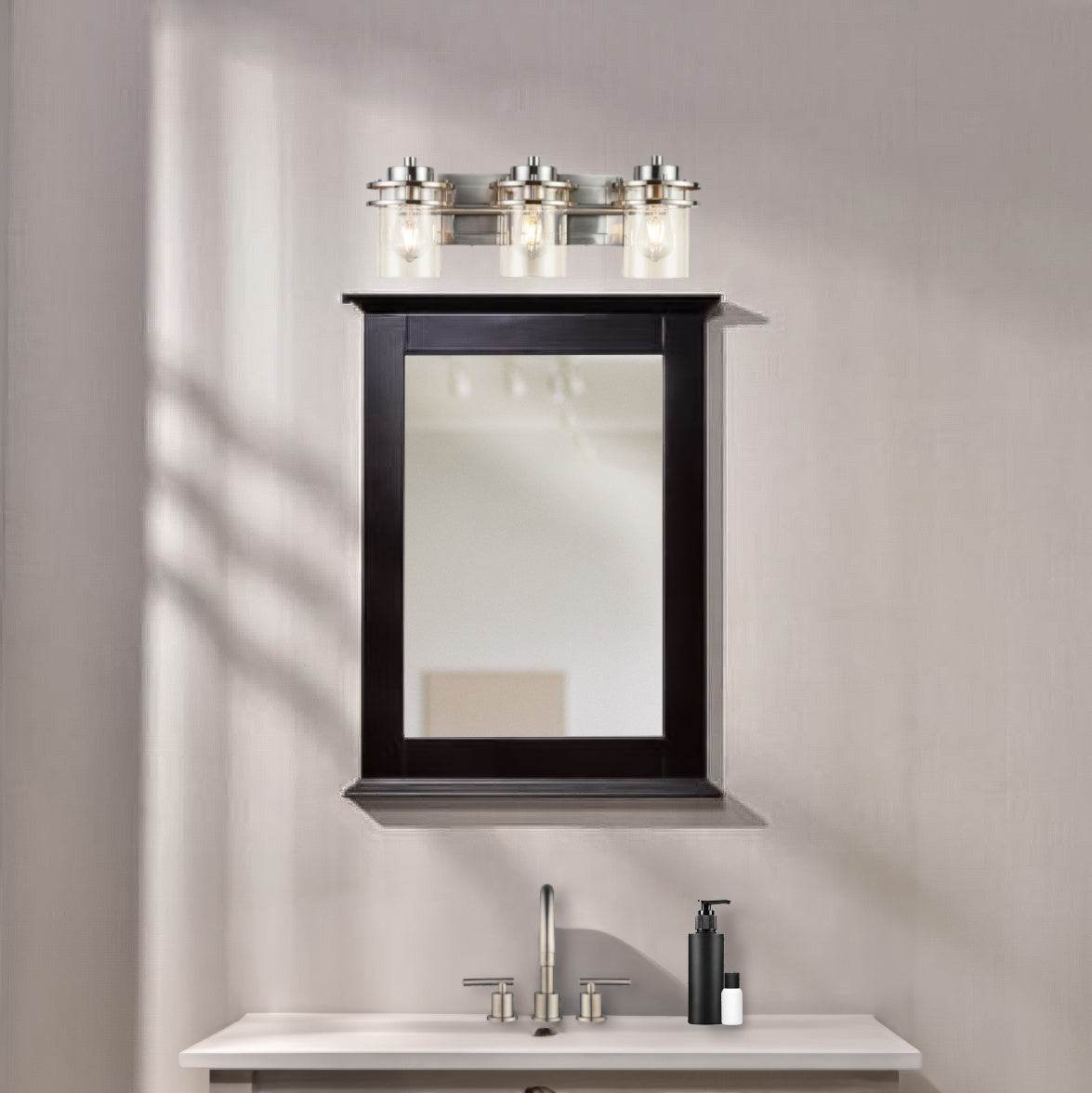 Cambridge 24" x 32" solid wood framed wall mirror in chocolate finish – classic pivot bathroom mirror