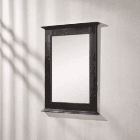 Cambridge 24" x 32" solid wood framed wall mirror in chocolate finish – classic pivot bathroom mirror