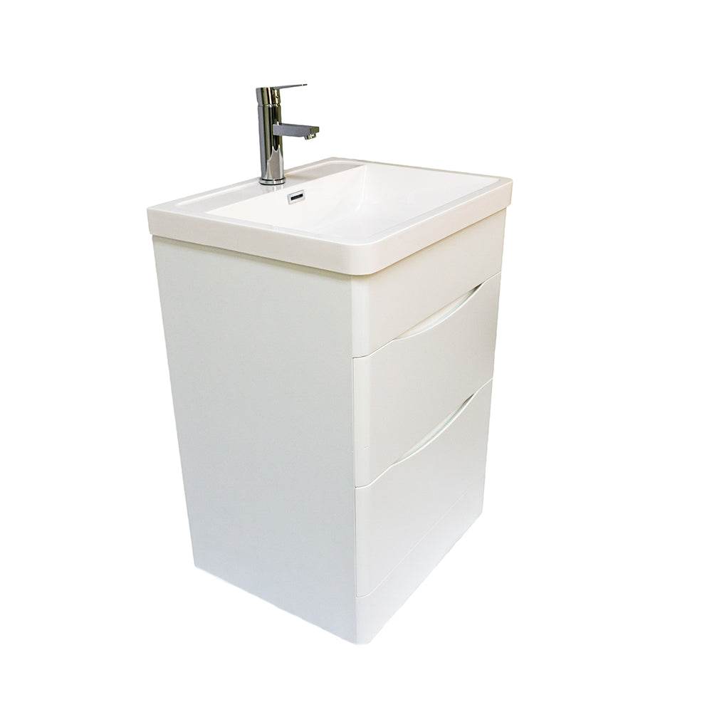 Stockholm 24" W x 18" D x 33" H Bathroom Vanity in White with Ceramic Vanity Top - Dreamwerks