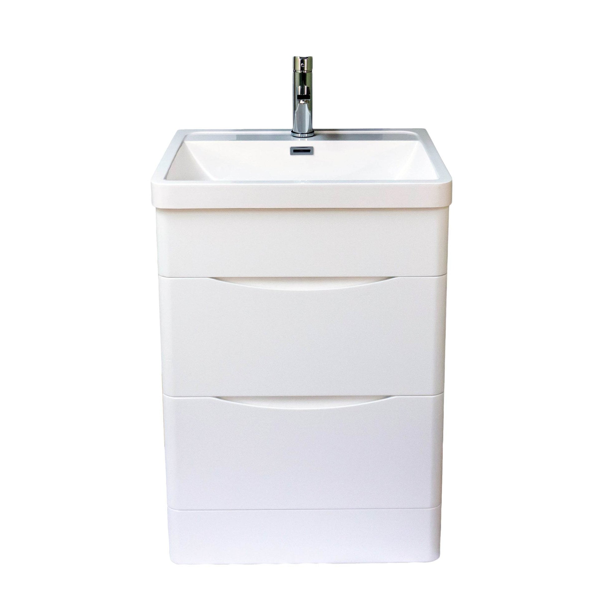 Stockholm 24" W x 18" D x 33" H Bathroom Vanity in White with Ceramic Vanity Top - Dreamwerks