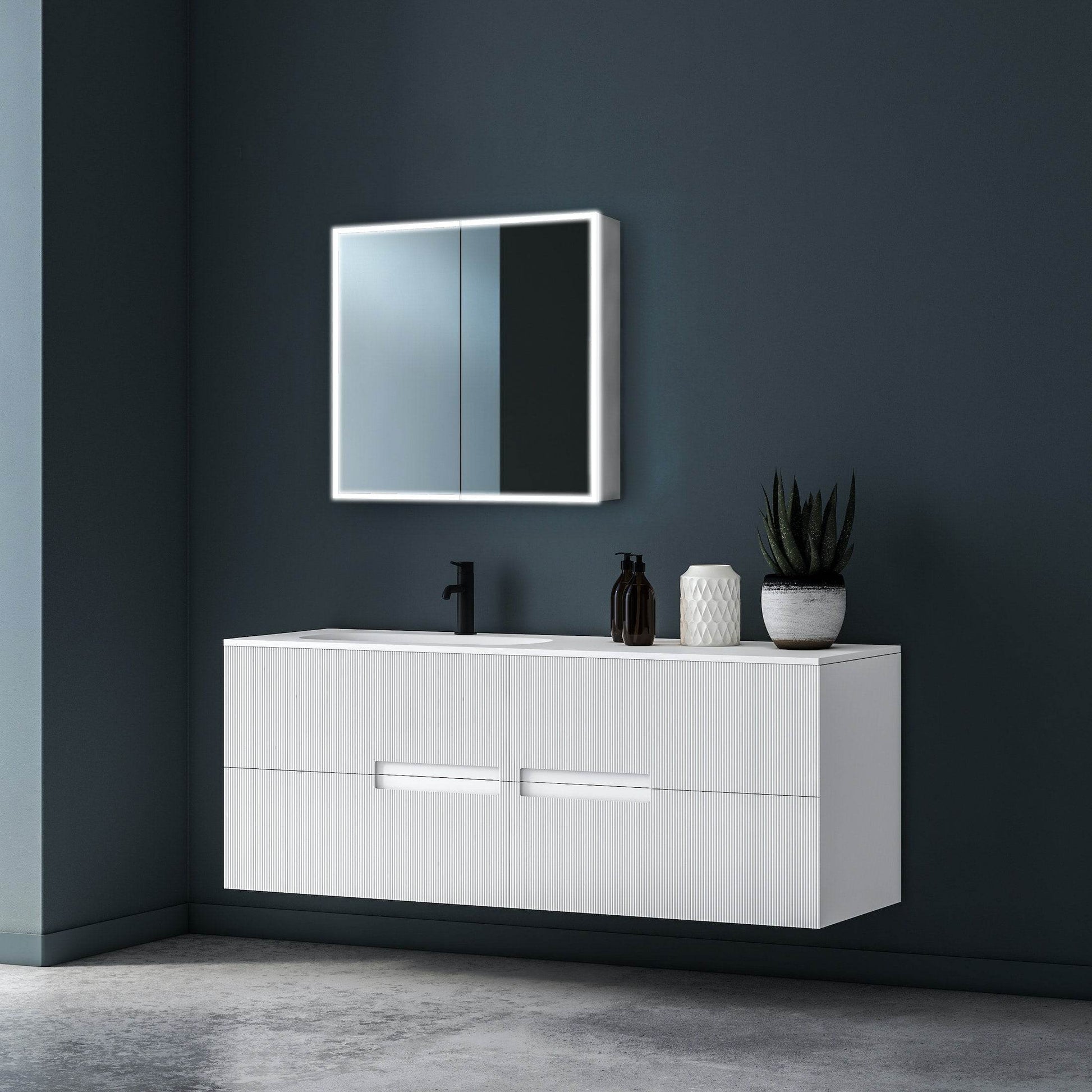 Dani 28"W X 28"H LED Medicine Cabinet with Mirrored Doors - Dreamwerks