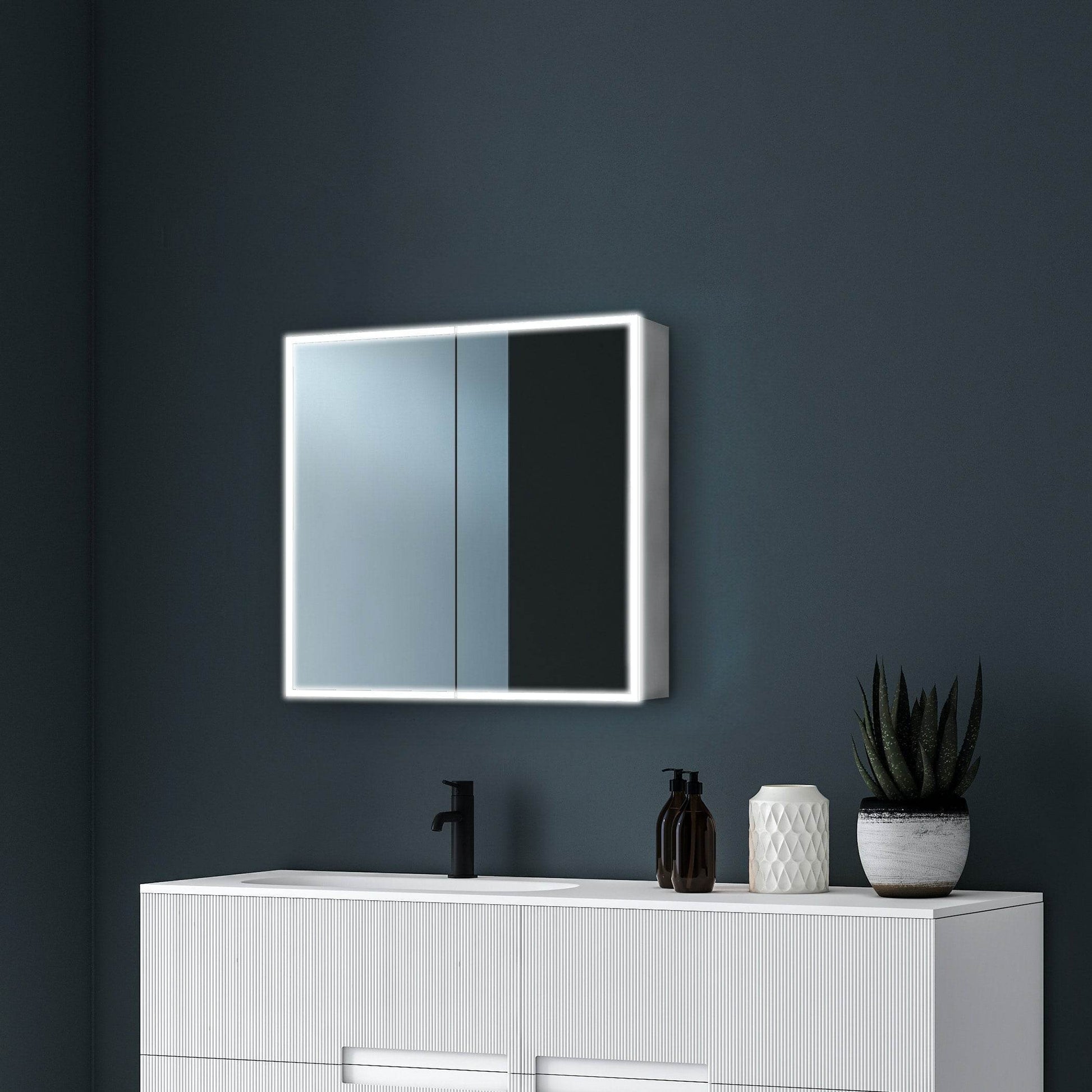 Dani 28"W X 28"H LED Medicine Cabinet with Mirrored Doors - Dreamwerks