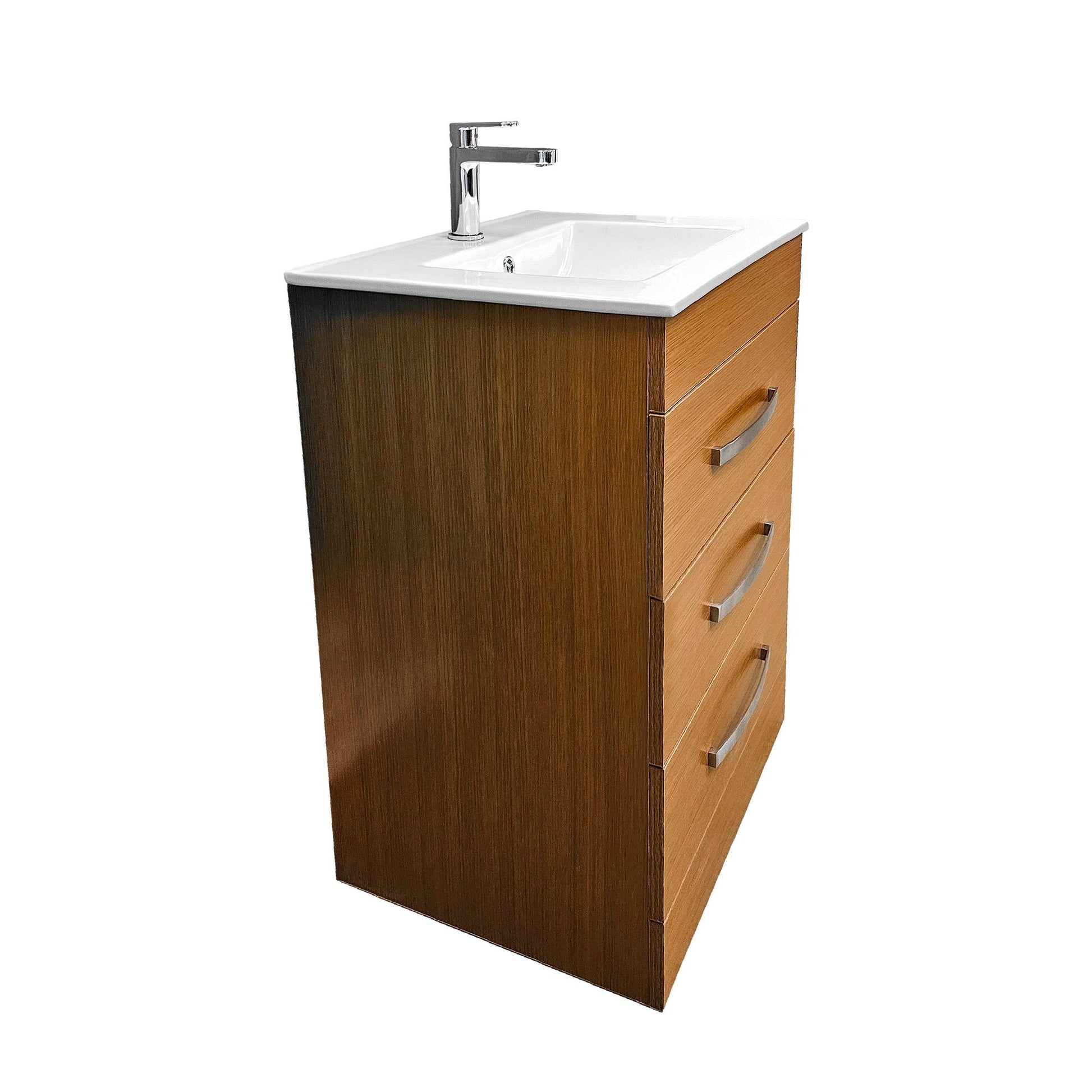 Geneva 24" W x 18" D x 33" H Vanity In Light Walnut With Ceramic Top - Dreamwerks