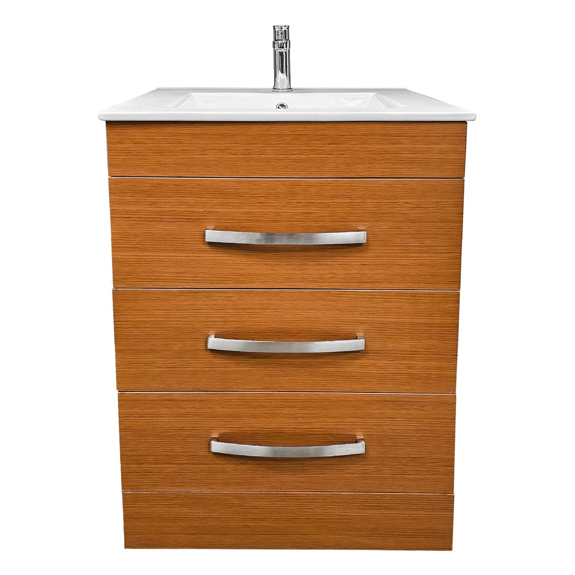 Geneva 24" W x 18" D x 33" H Vanity In Light Walnut With Ceramic Top - Dreamwerks